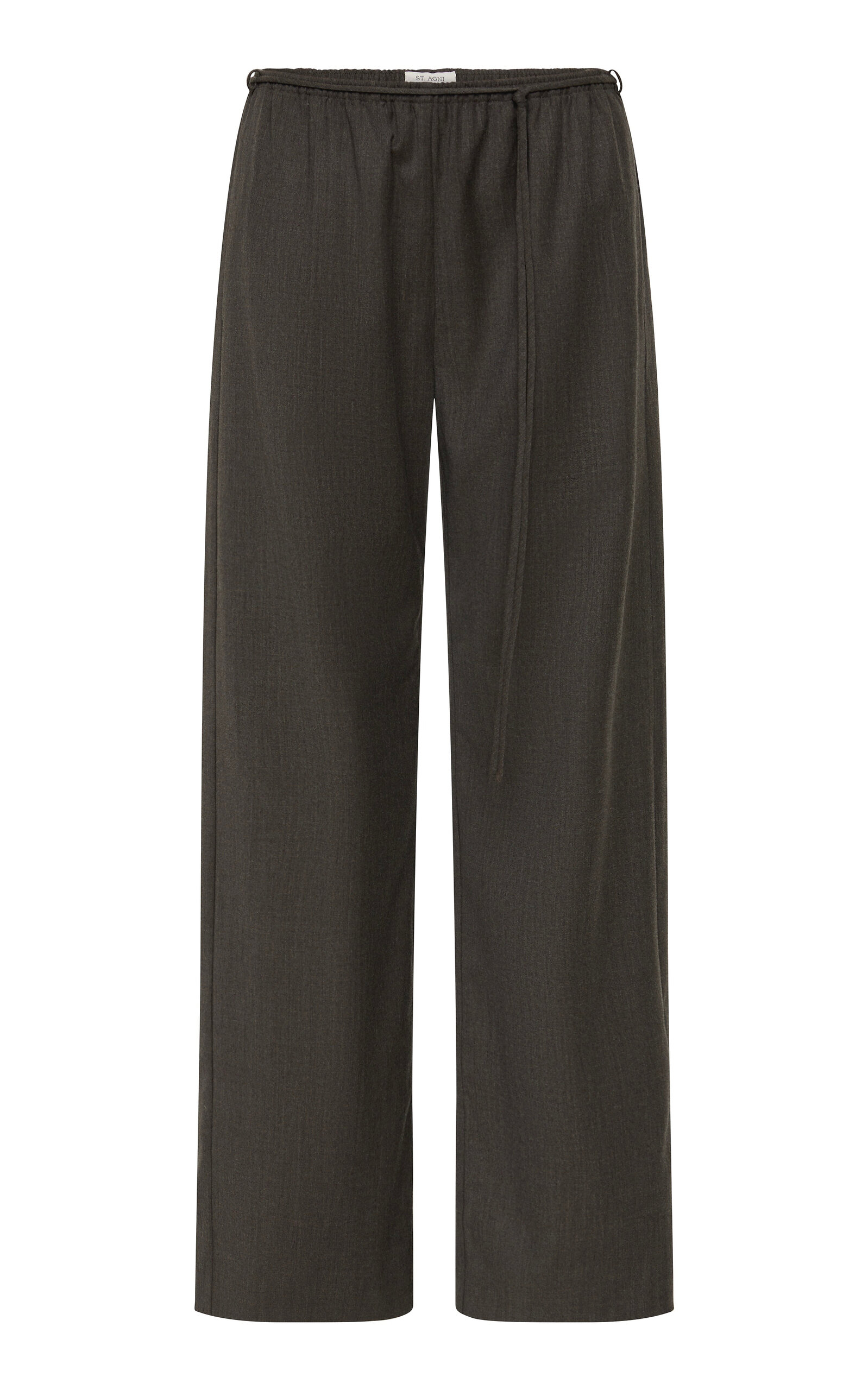 St Agni Low-rise Wool-blend Straight-leg Pants In Gray