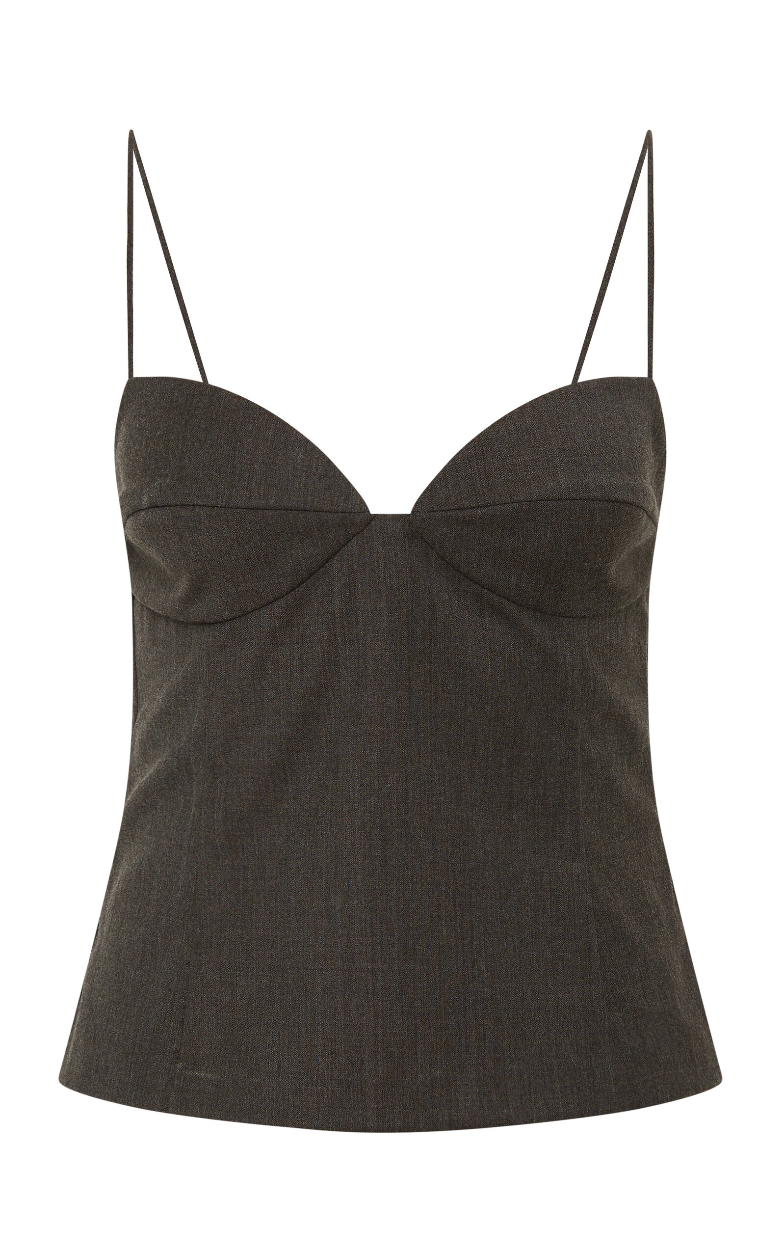 St. Agni Paneled Wool-Blend Cami Top - Dark Grey