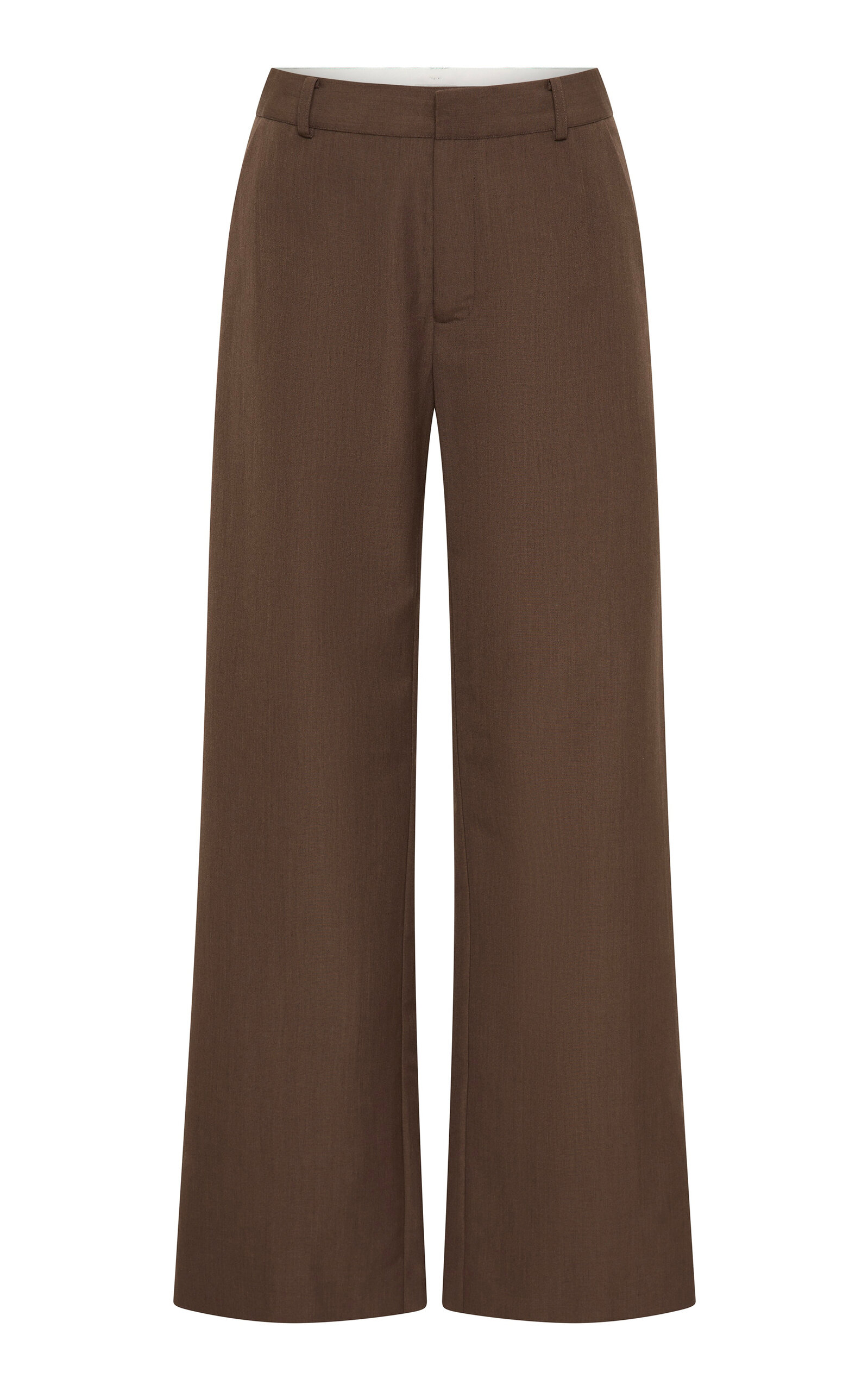 St. Agni Carter Mid-Rise Silk-Canvas Straight-Leg Pants - Taupe - XS