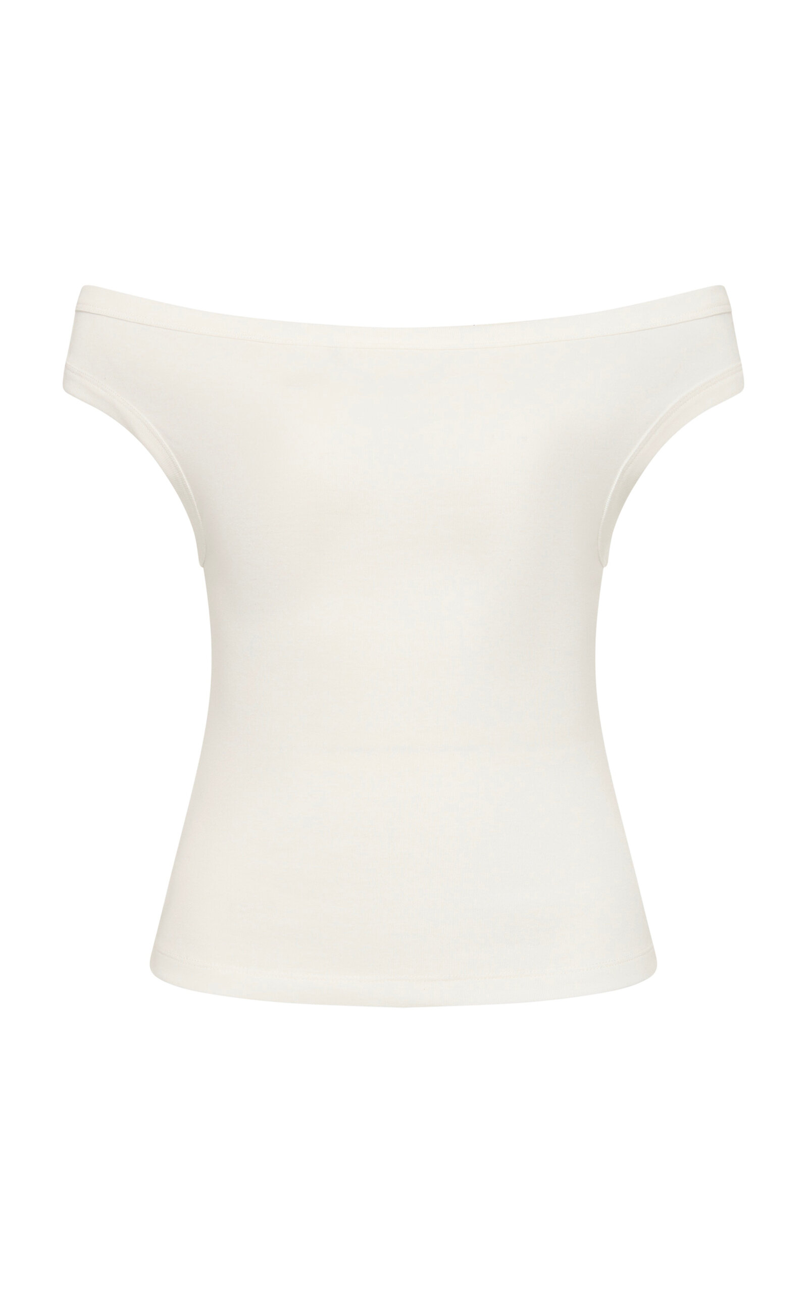 St Agni Off-the-shoulder Organic-cotton Top In White