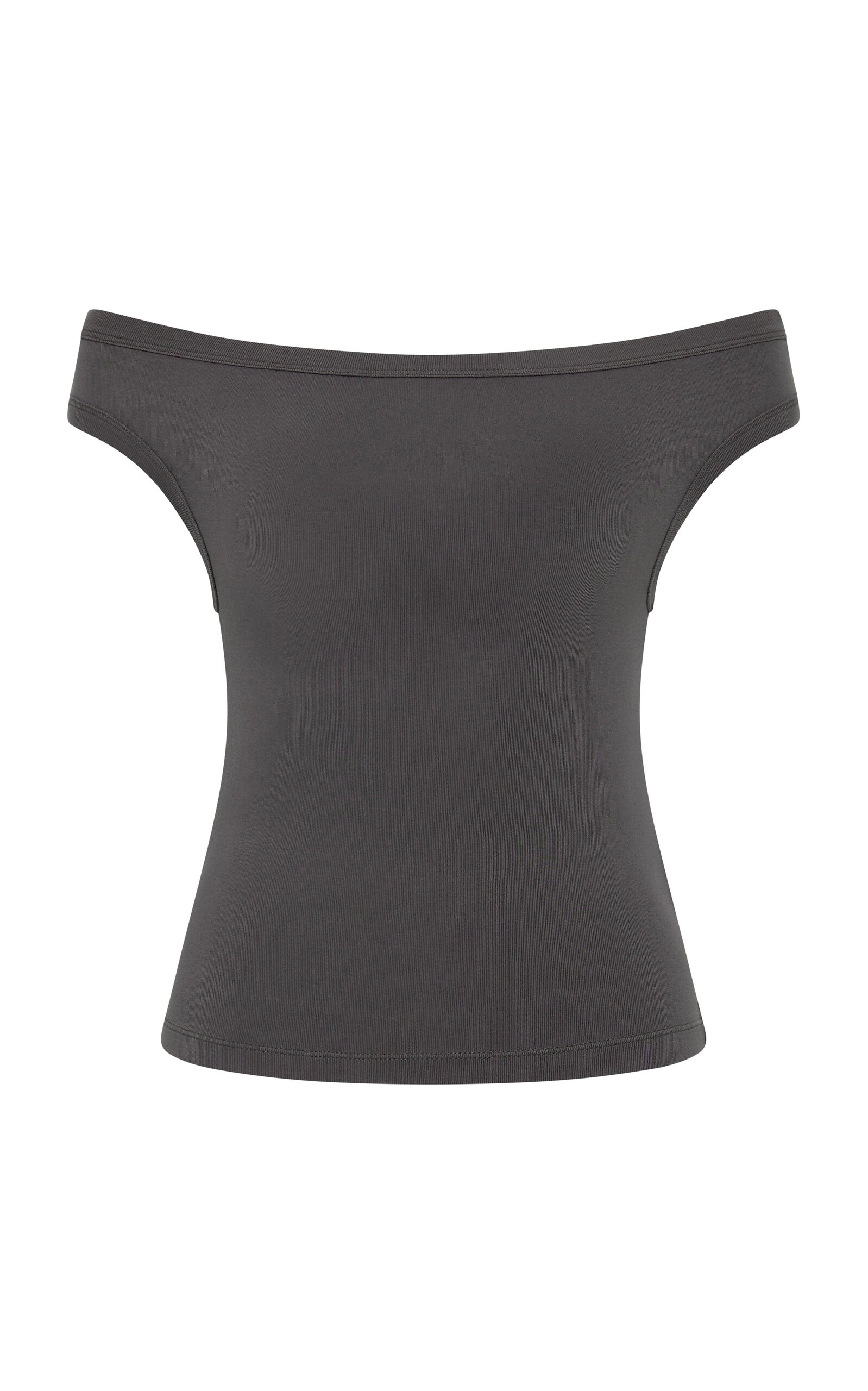 St Agni Off-the-shoulder Organic-cotton Top In Gray