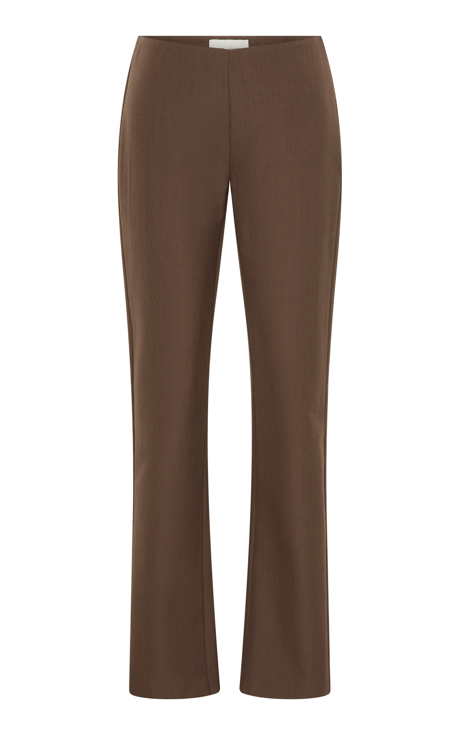 St Agni 90s Minimal Silk-canvas Straight-leg Pants In Brown