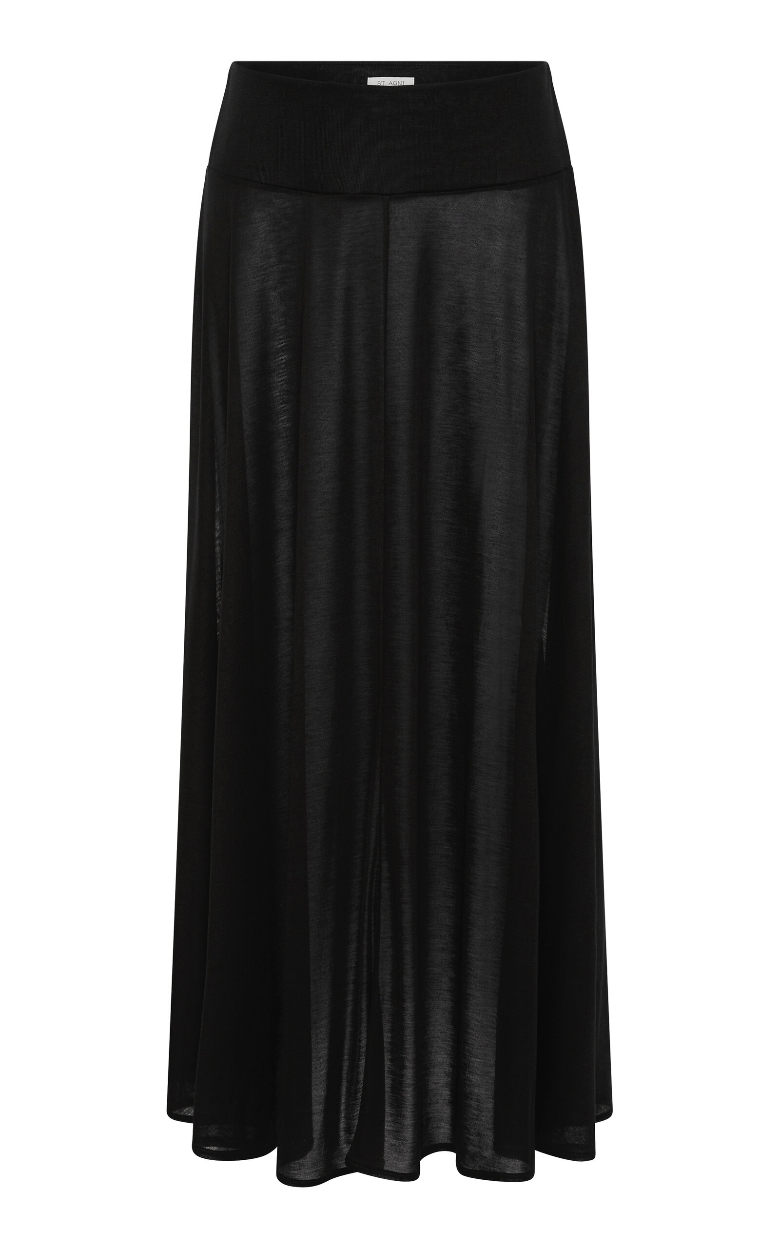 St Agni Low-rise Tencel Jersey Midi Skirt In Black