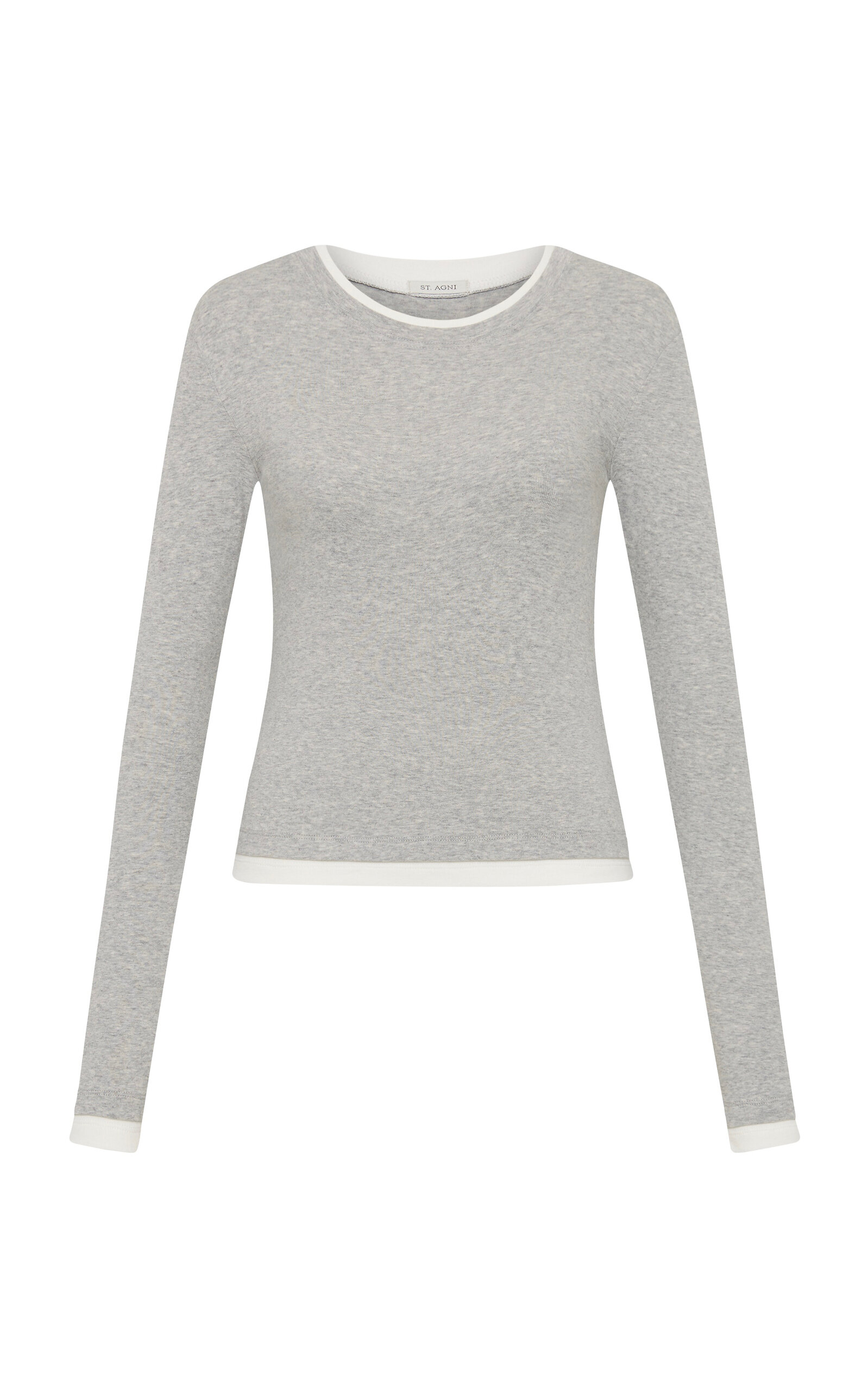 St. Agni Layered Organic-Cotton Top - Grey - XL