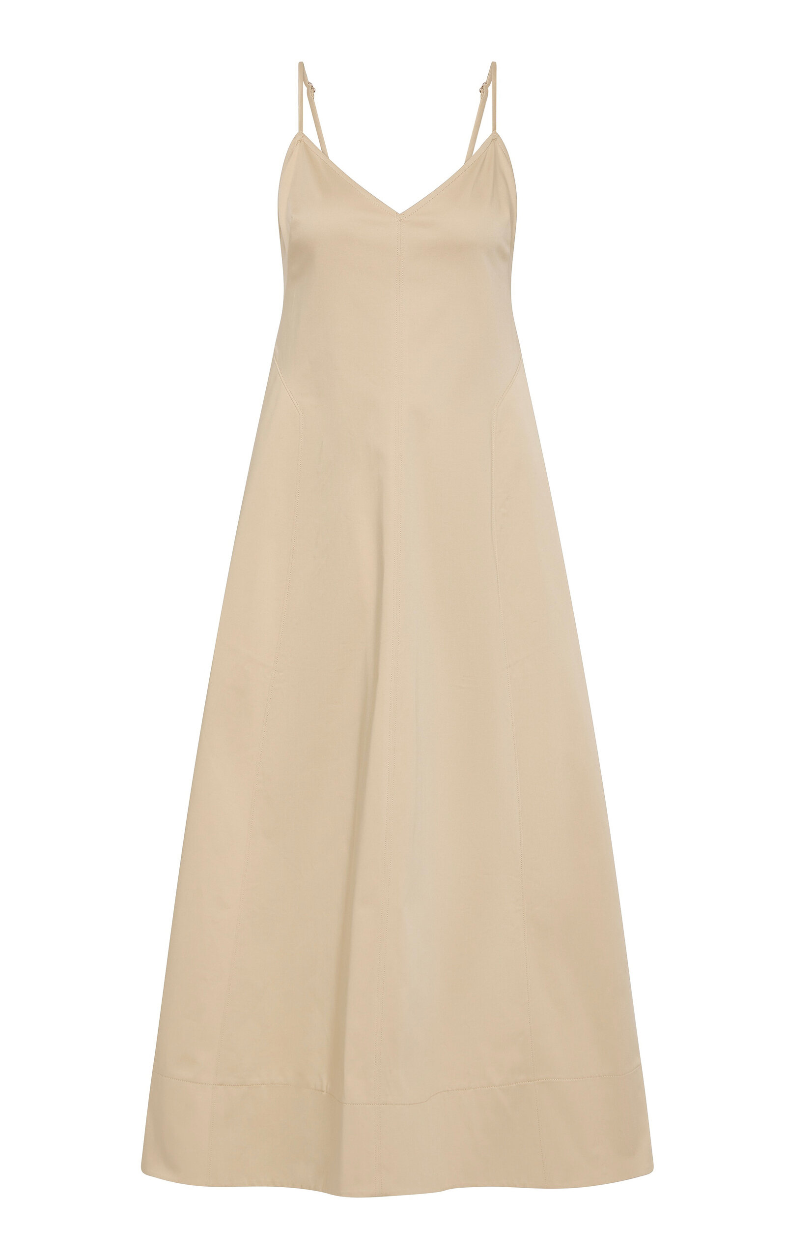 St Agni Structured Cotton Midi Dress In Neutral