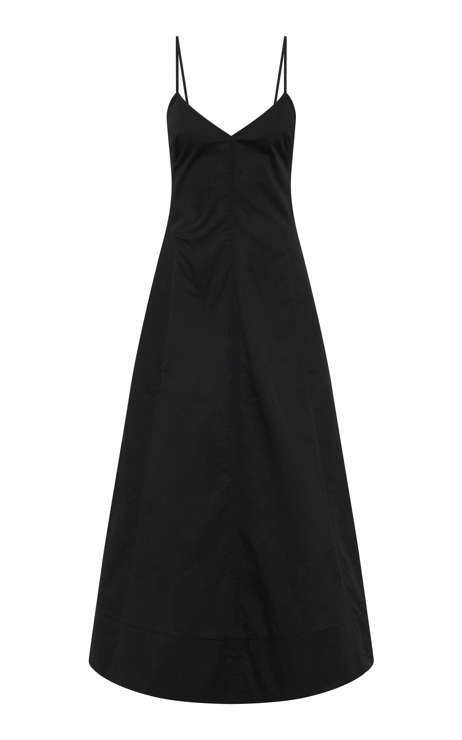 St Agni Structured Cotton Midi Dress In Black