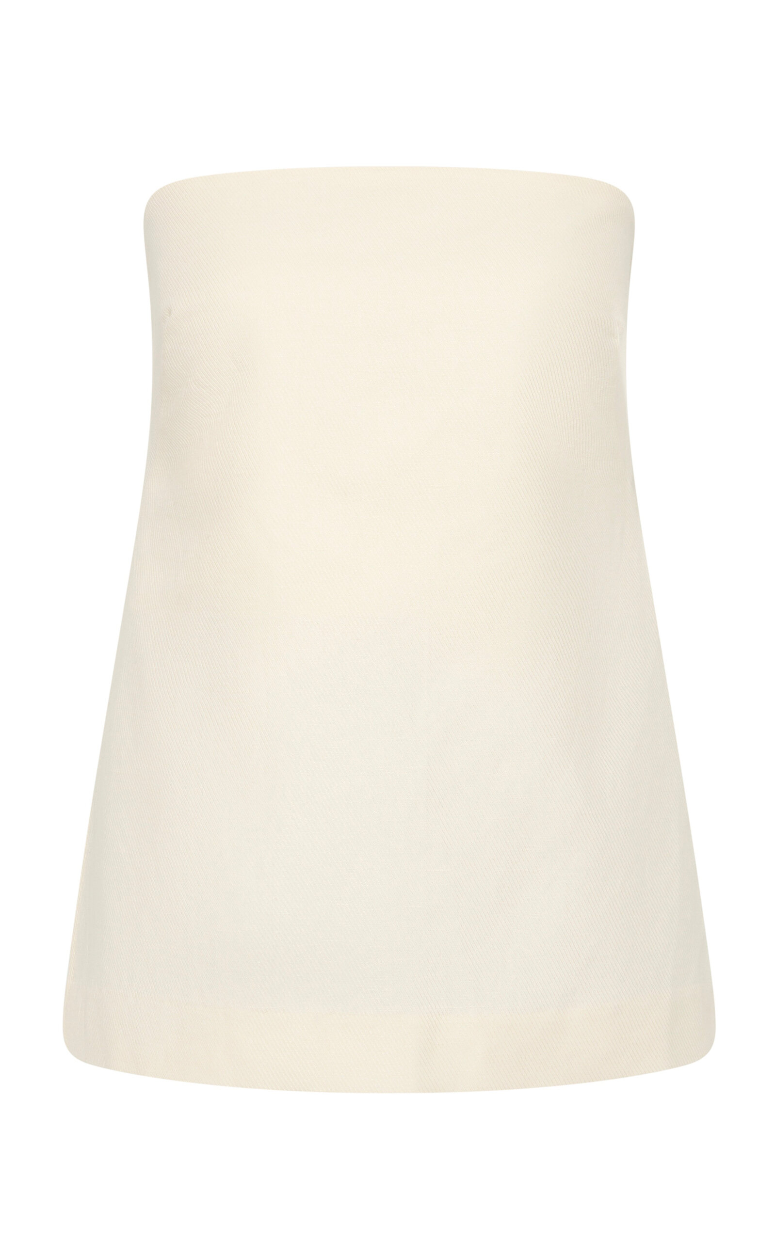 St. Agni Strapless Cotton-Linen Top - Ivory