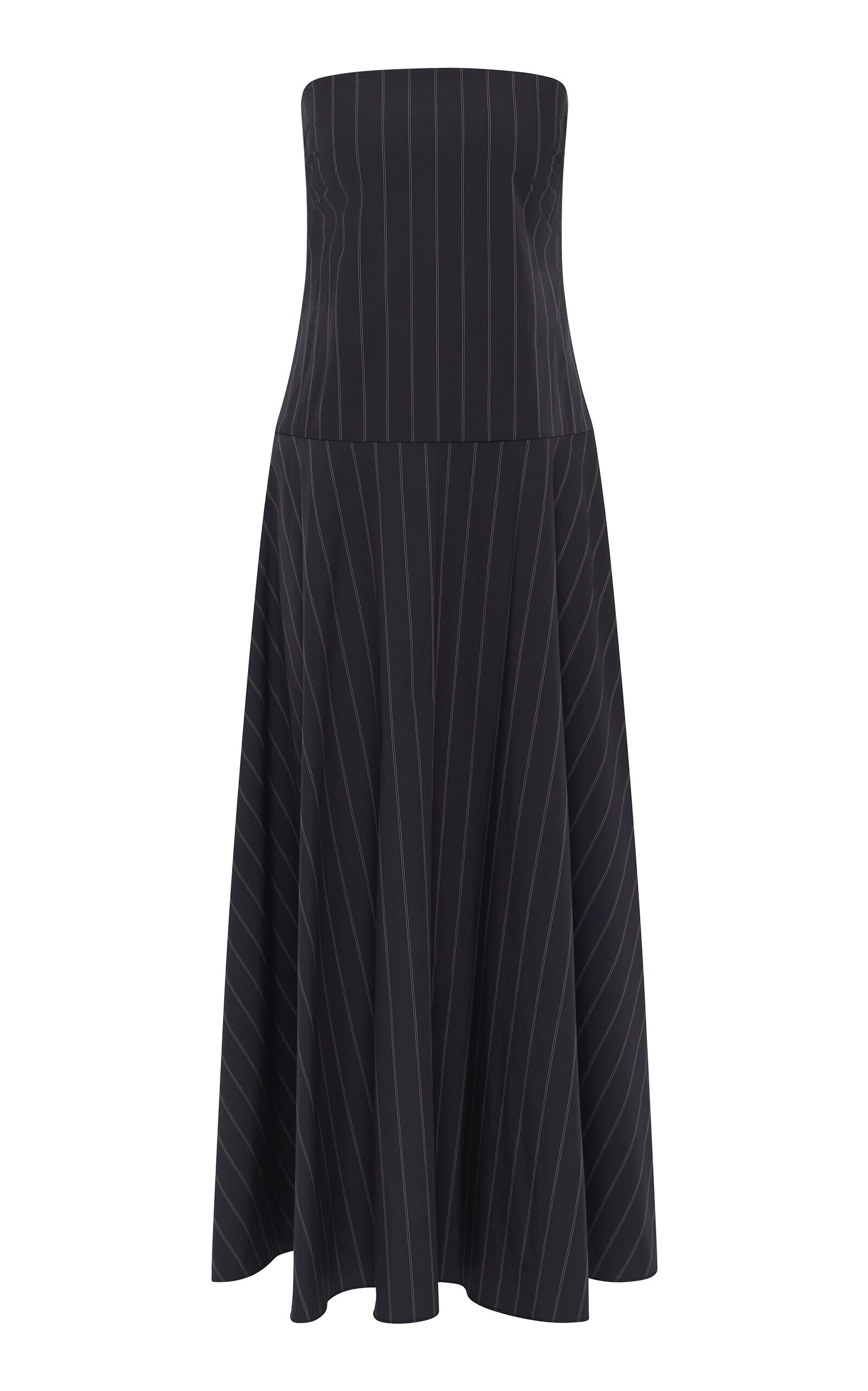 St. Agni Strapless Cotton-Blend Maxi Dress - Stripe - XXS