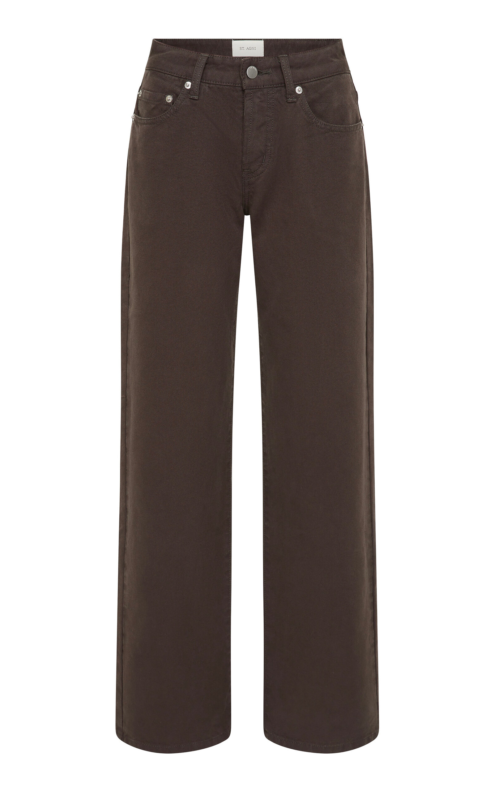 St Agni 90s Low-rise Cotton-canvas Straight-leg Jeans In Black