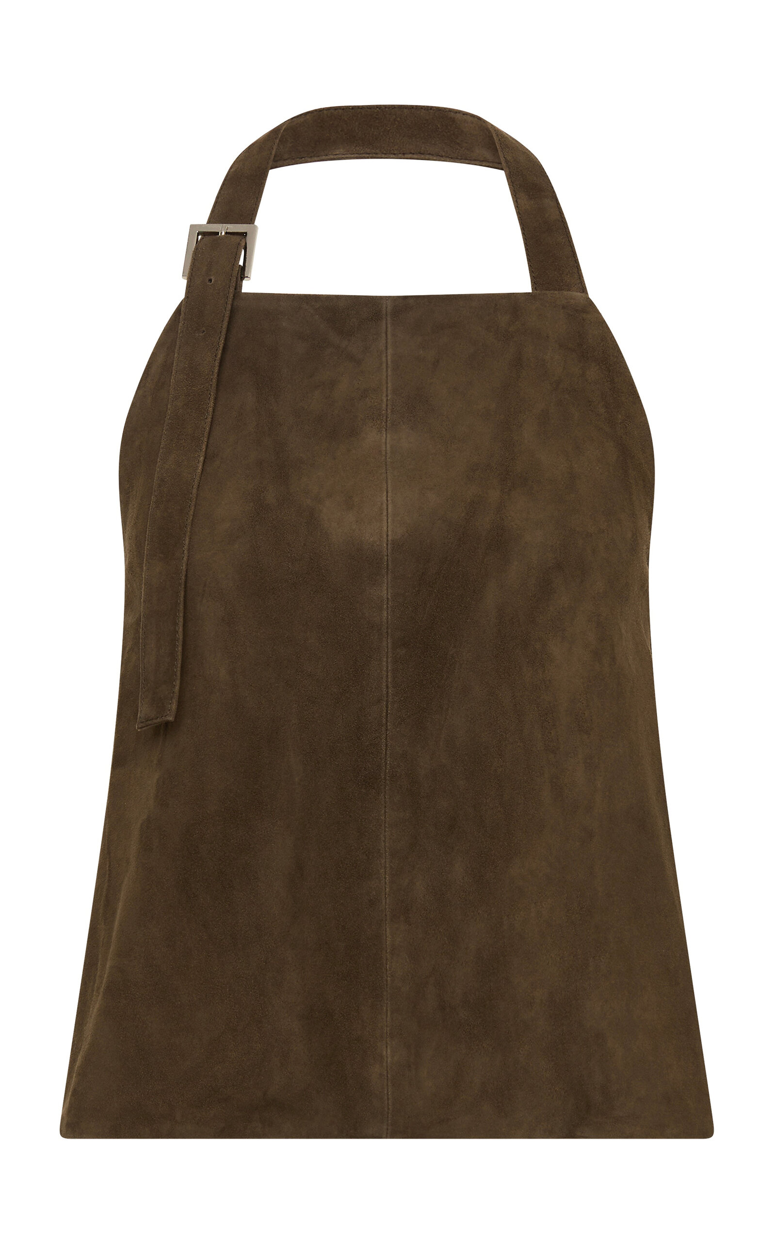 St. Agni Apron Suede Halter Top - Khaki - XL