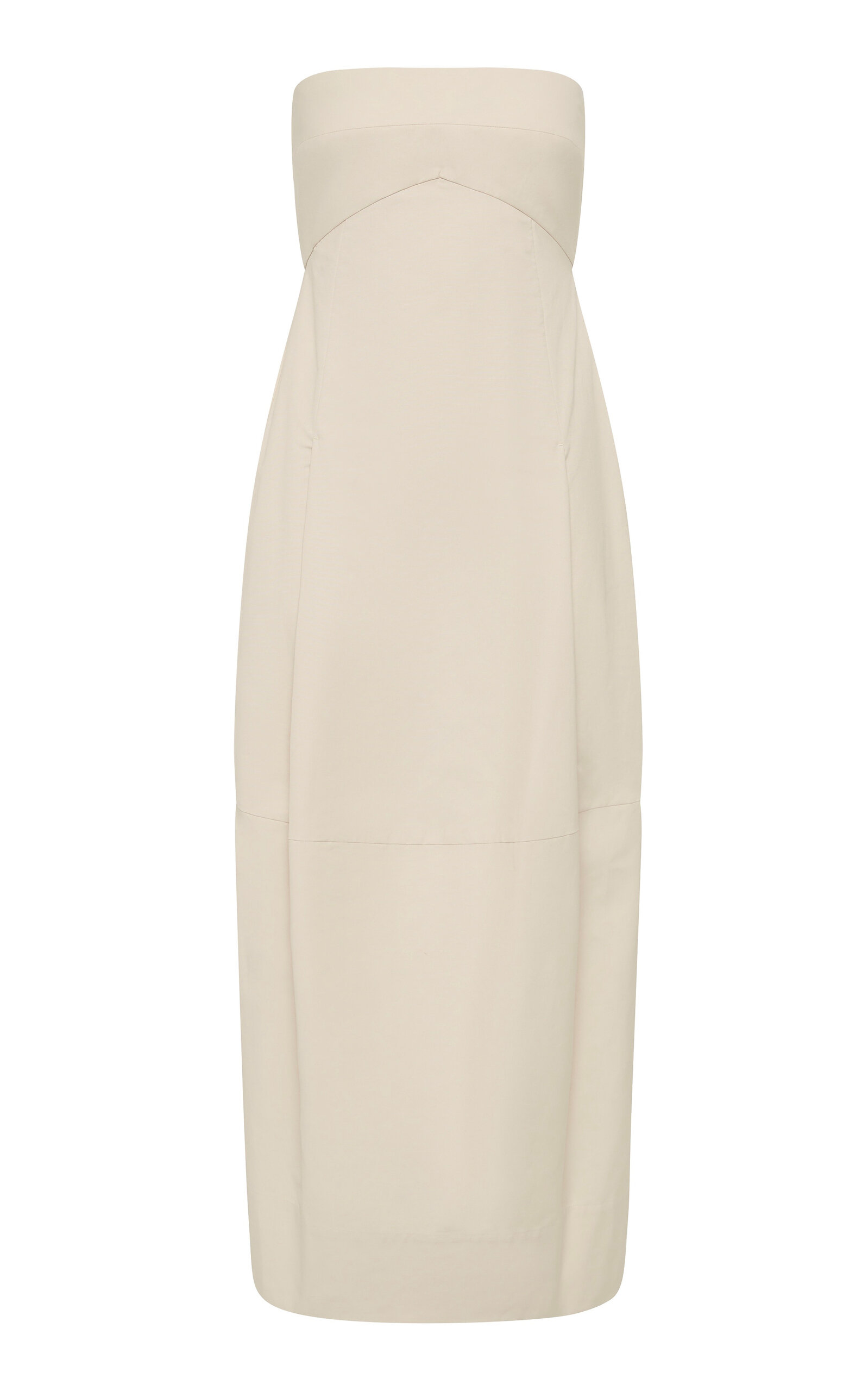 St Agni Cocoon Canvas Midi Dress In White