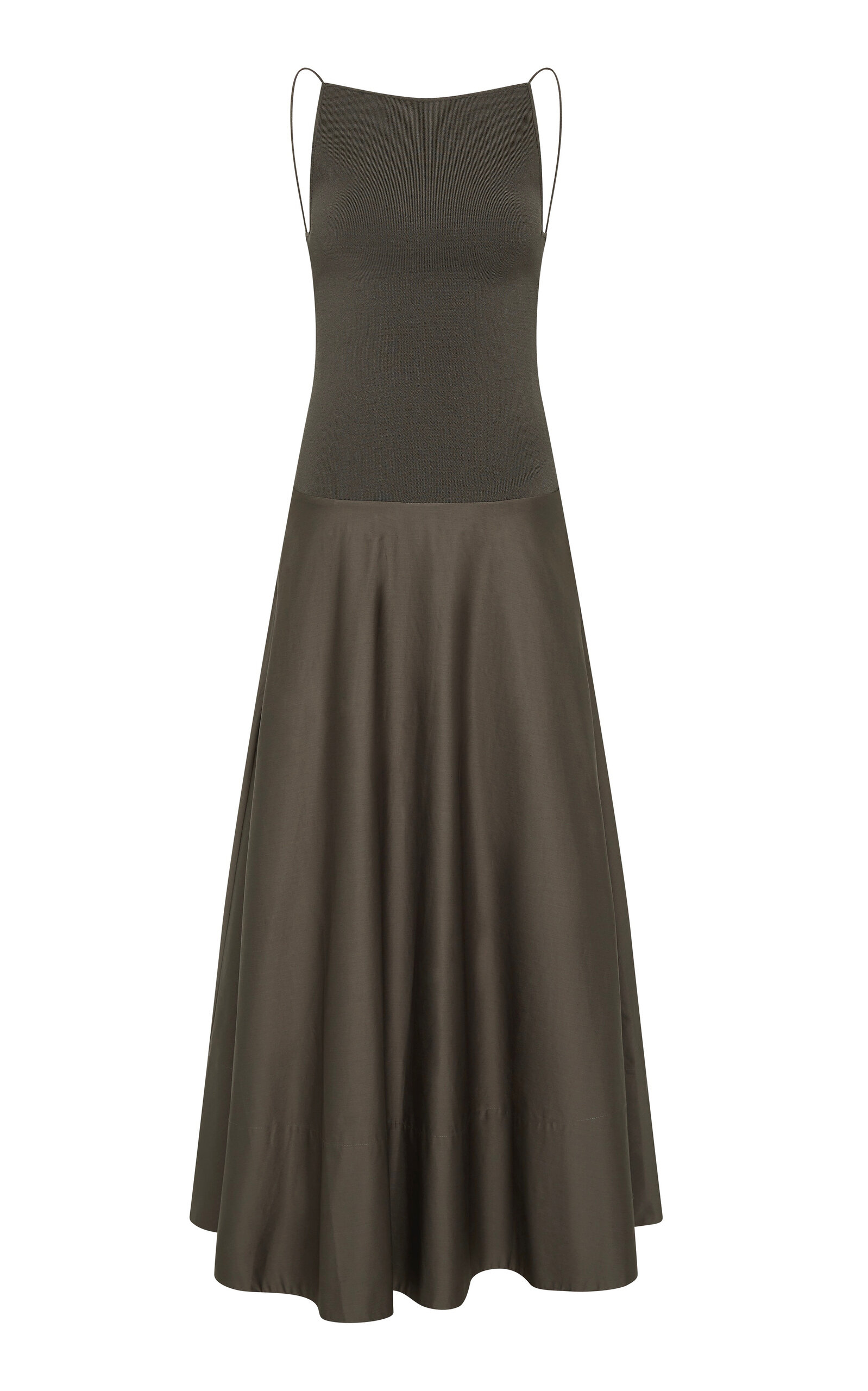 St. Agni Backless Circle-Hem Maxi Dress - Khaki - XXS