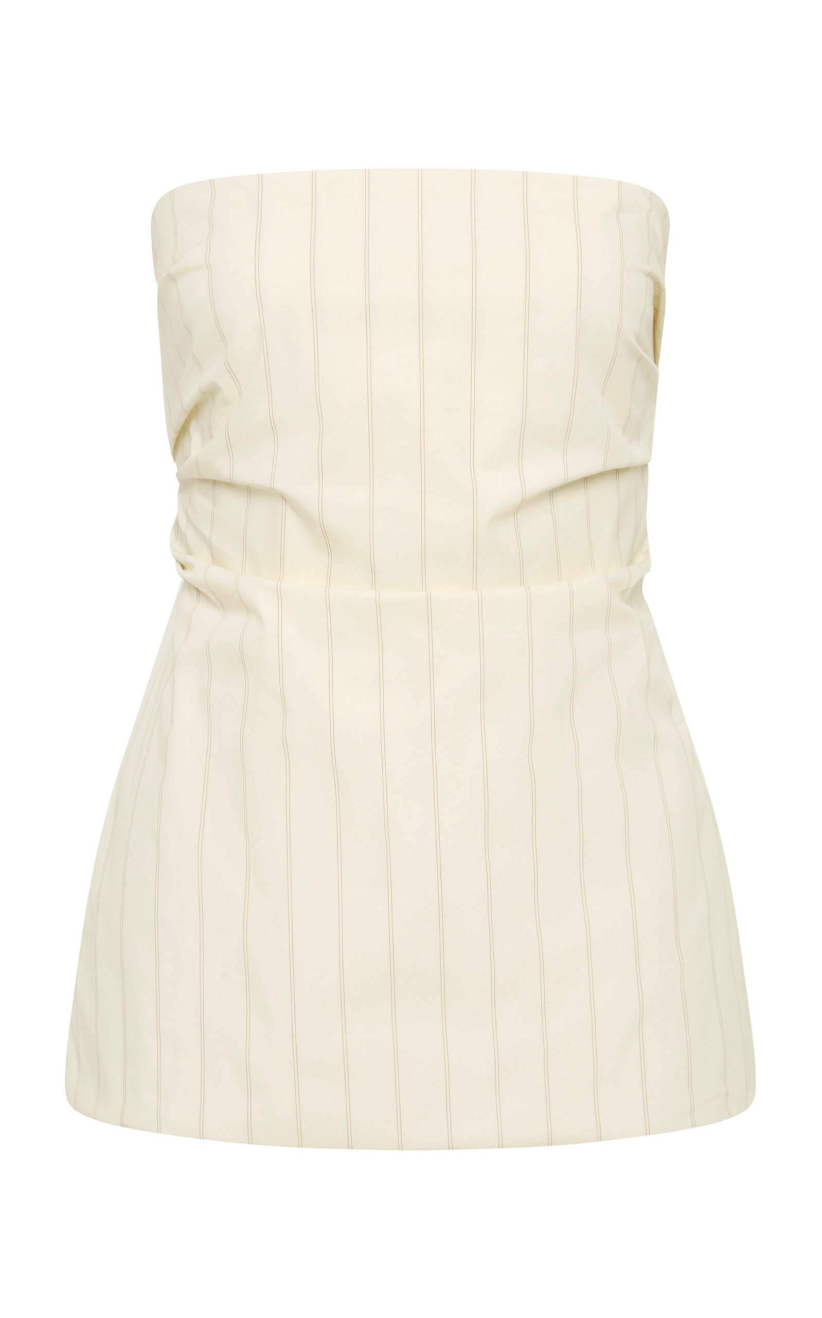 St Agni Strapless Cotton-blend Top In Neutral