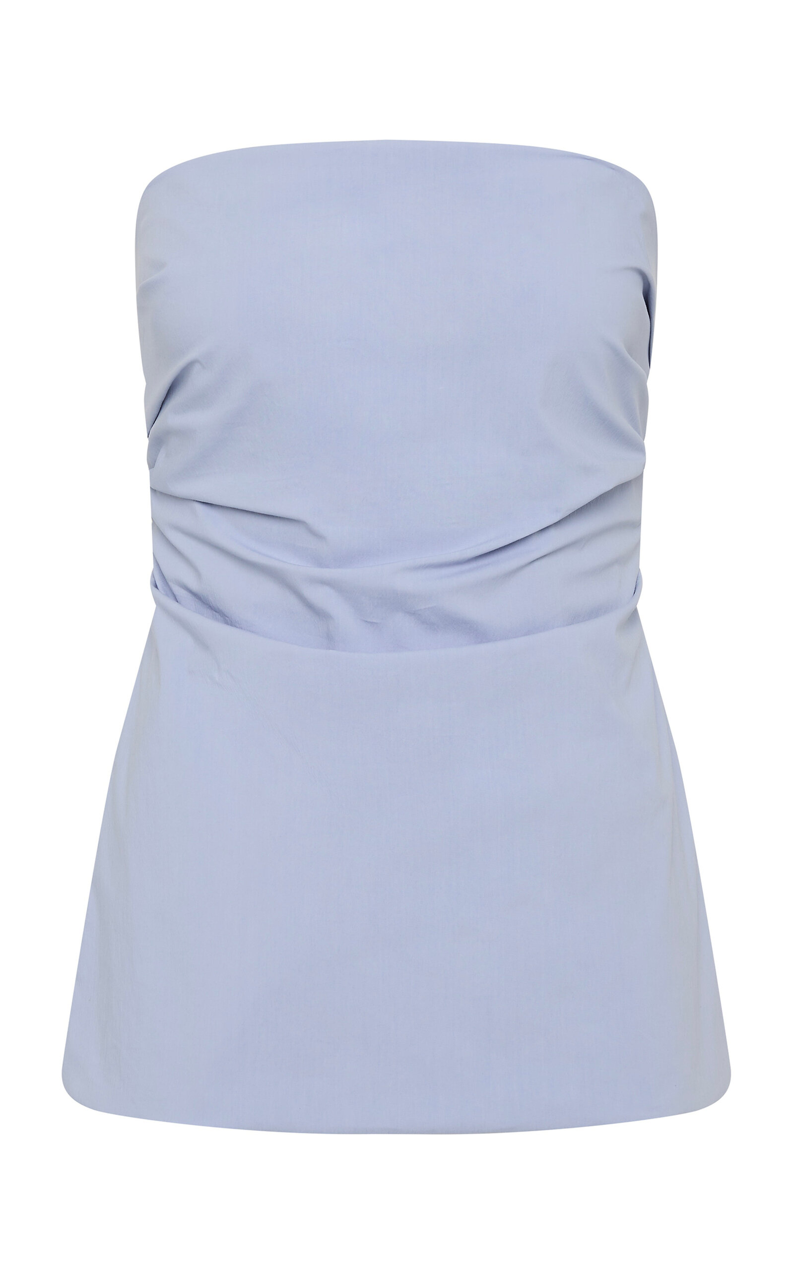 St. Agni Strapless Cotton-Blend Top - Light Blue