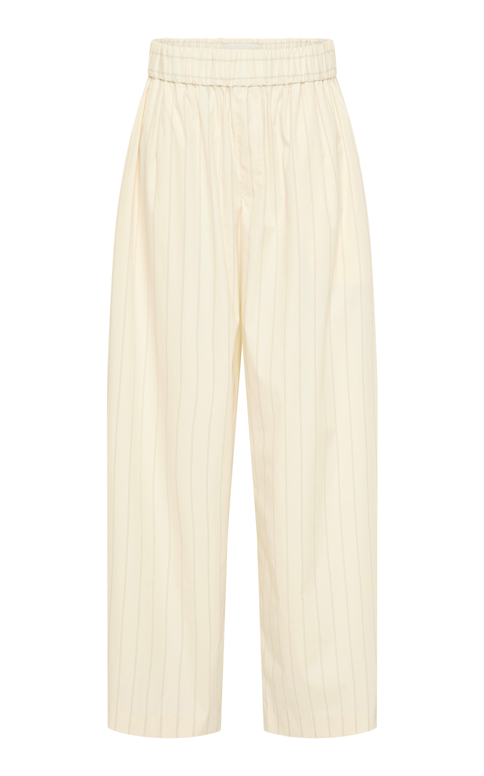 St. Agni Everyday Relaxed Cotton-Blend Wide-Leg Pants - Stripe