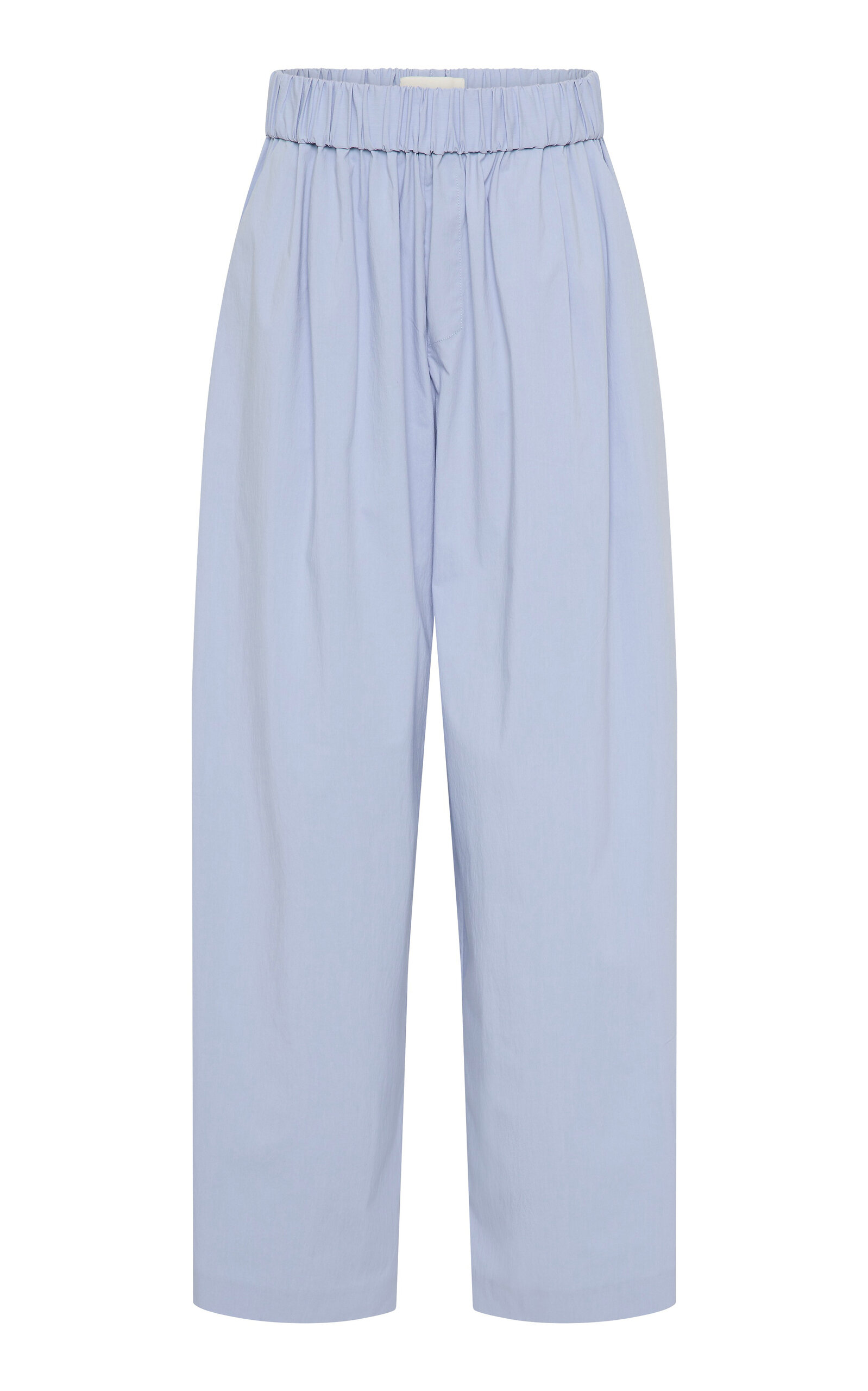 St. Agni Everyday Relaxed Cotton-Blend Wide-Leg Pants - Light Blue