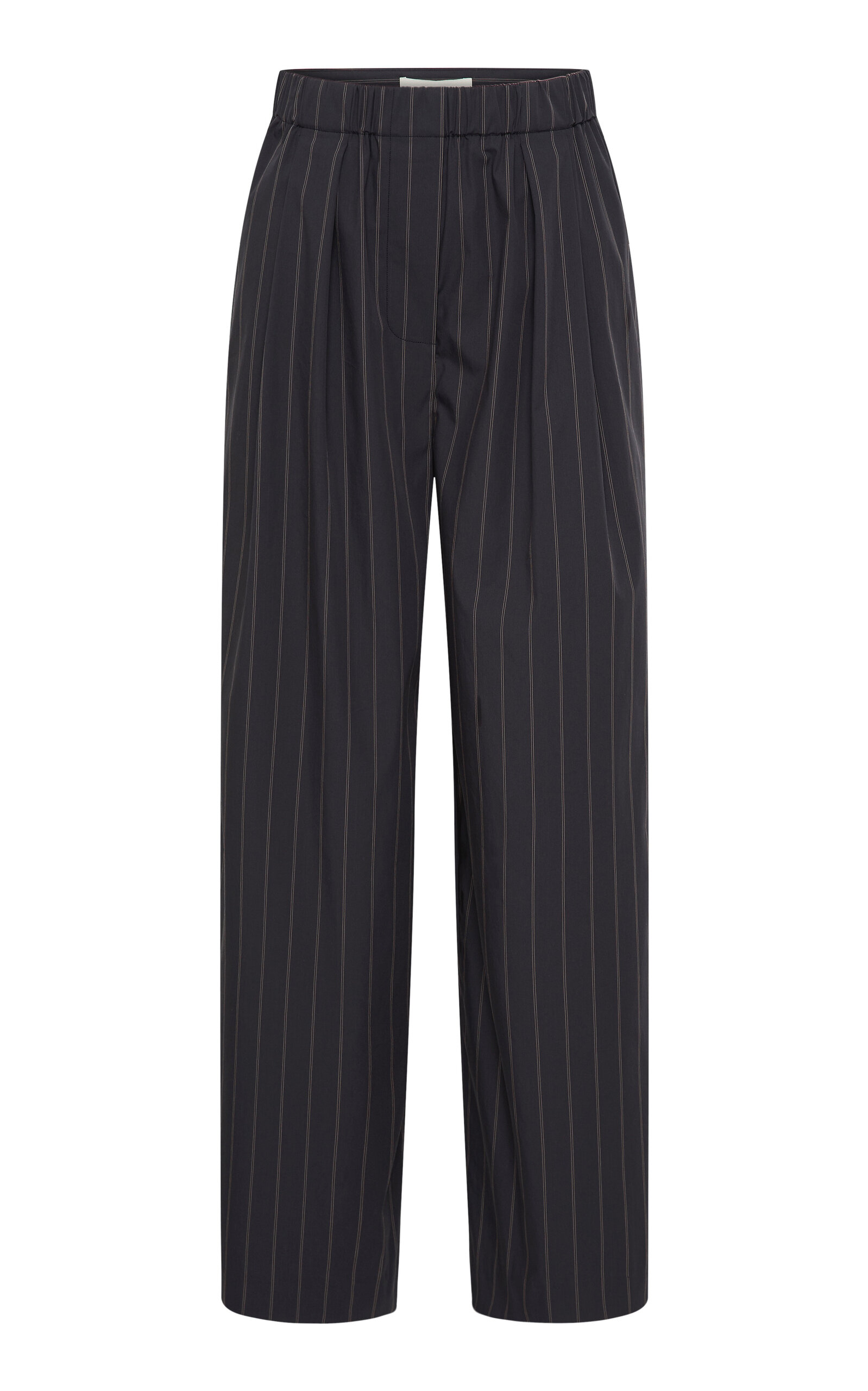 St Agni Pleated Cotton-blend Tapered Pants In Black