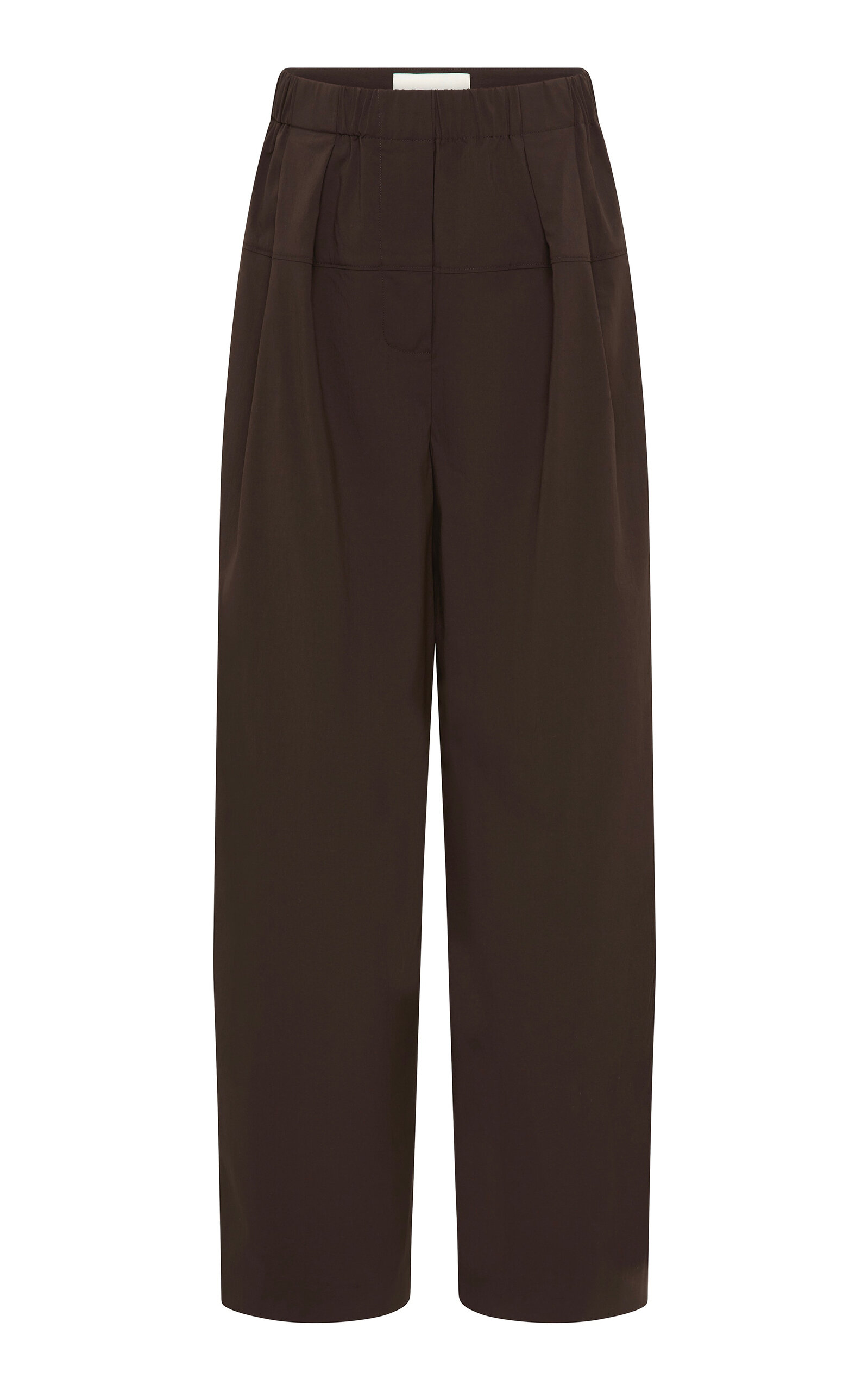 St Agni Pleated Cotton-blend Tapered Pants In Brown