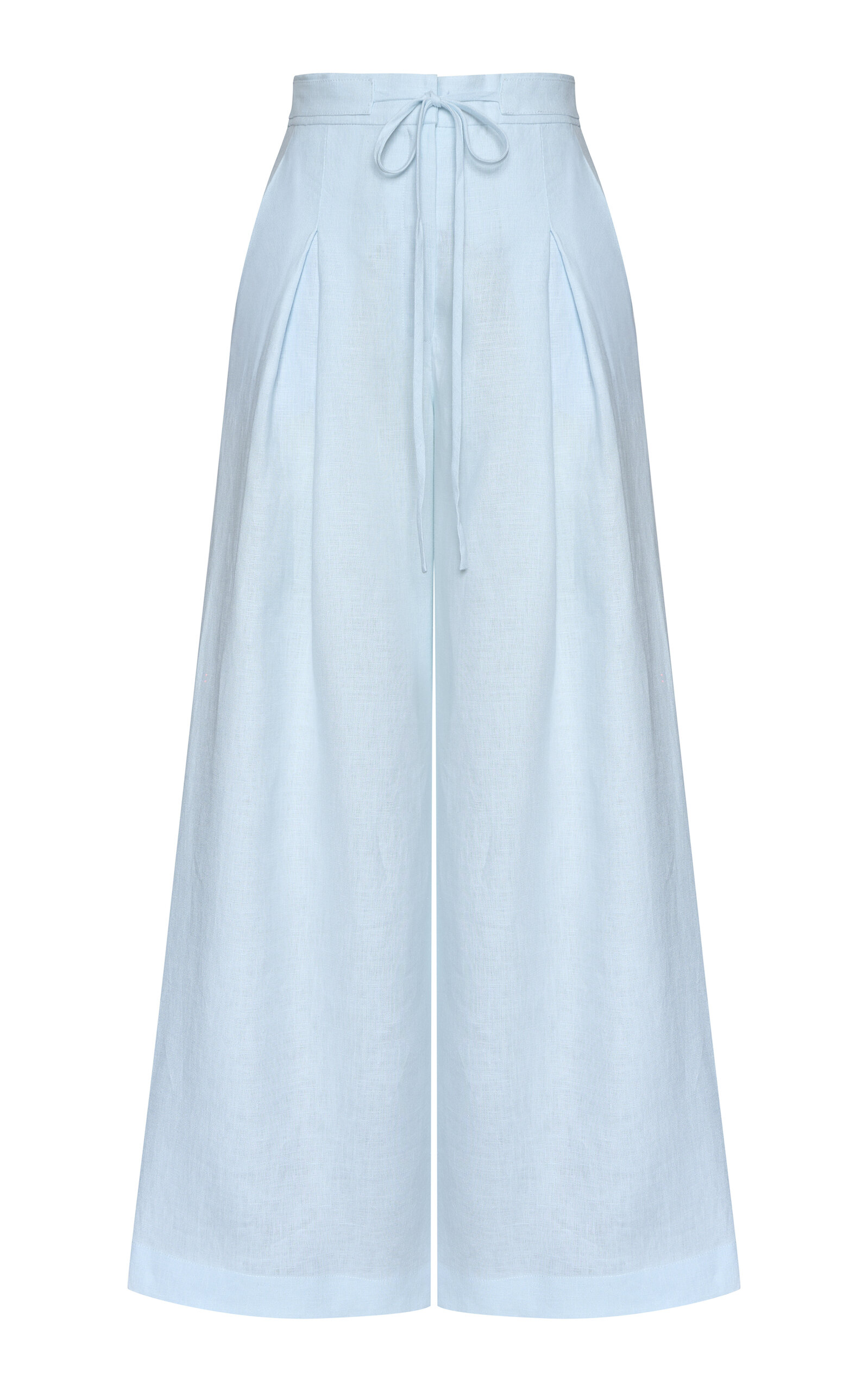 Andres Otalora Mi Diario Wide-leg Linen Pants In Blue