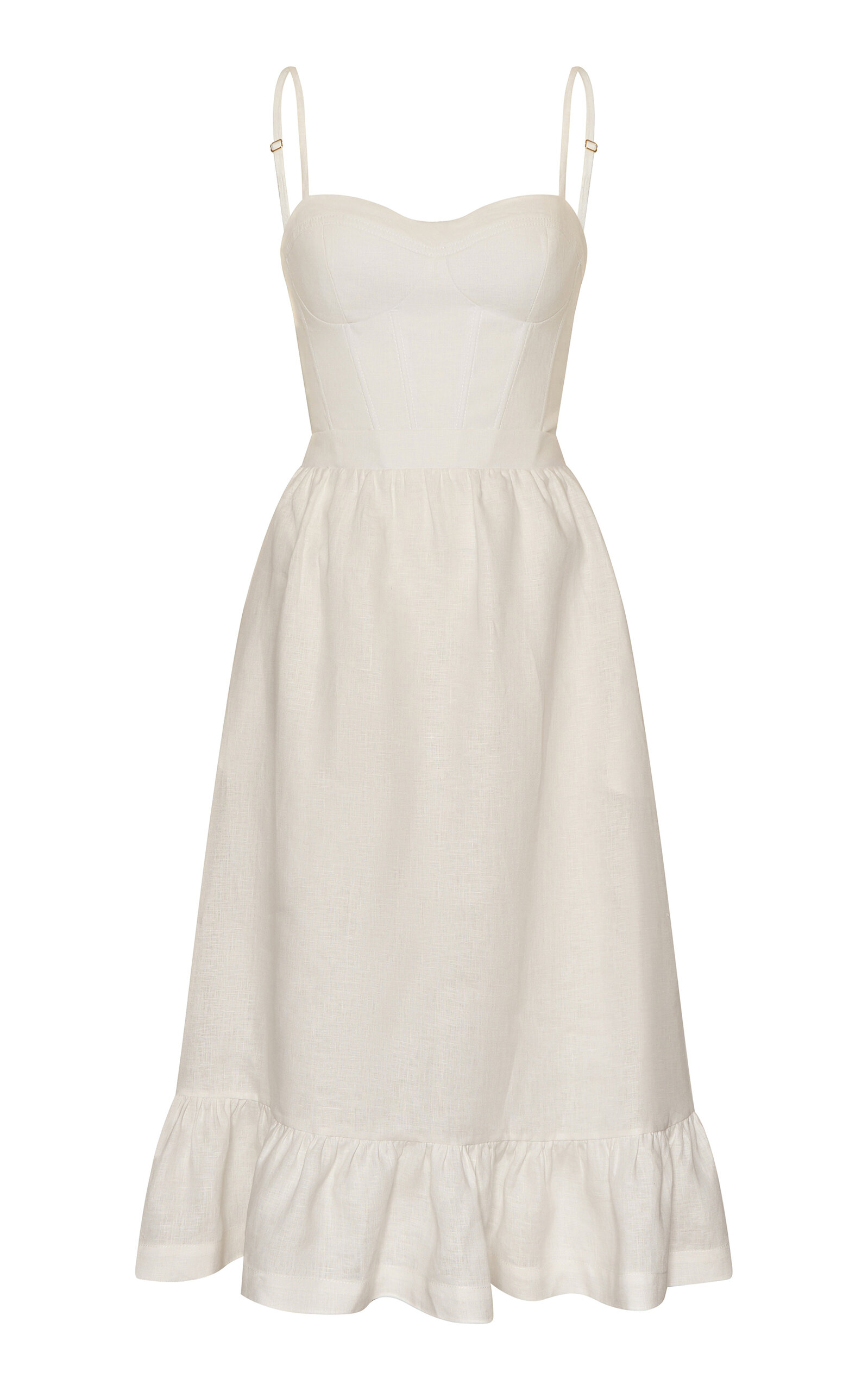 Andres Otalora Inspiras Eyelet Linen Midi Dress