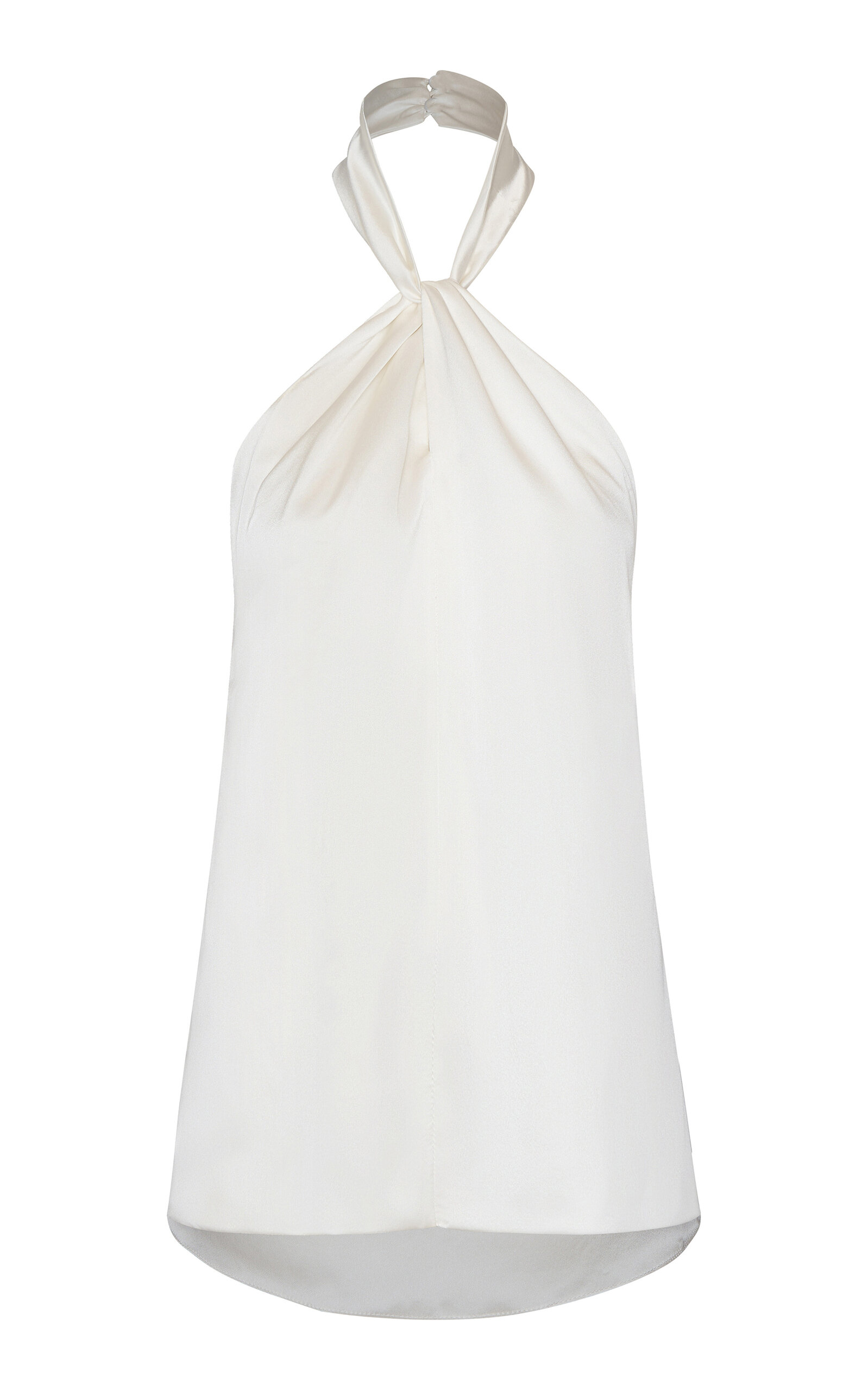 Andres Otalora La Villa Silk Halter Top In White