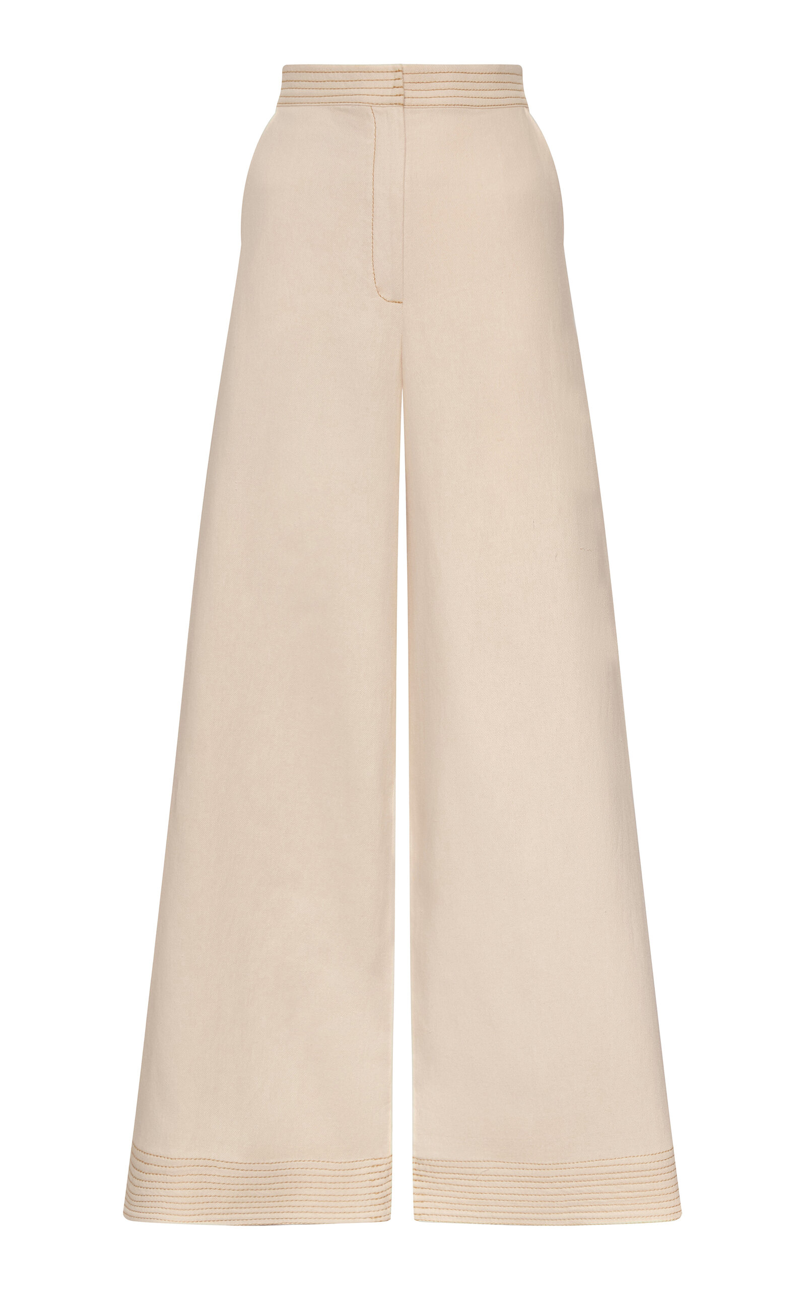 Andres Otalora En Film Cotton-Linen Wide-Leg Pants - Ivory