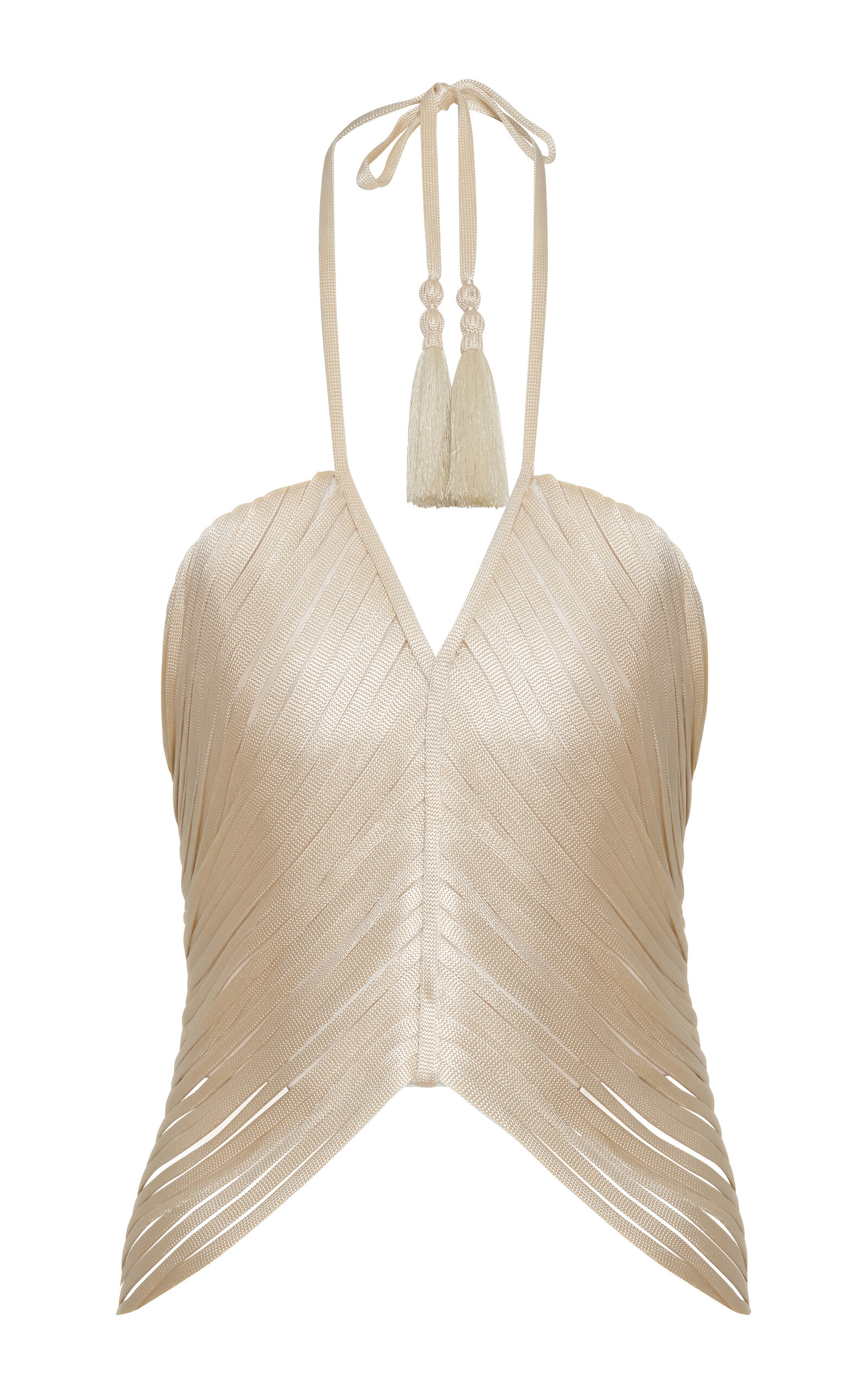 Andres Otalora Del Autor Draped Halter Top In Neutral