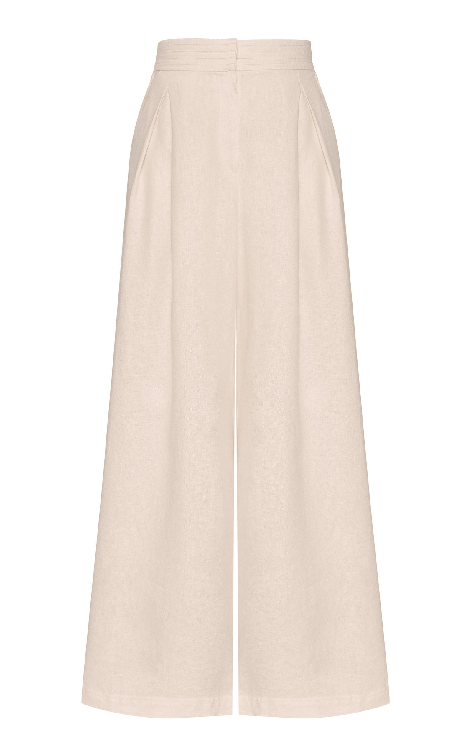 Andres Otalora Esta en Ti Wide-Leg Linen Pants - Ivory