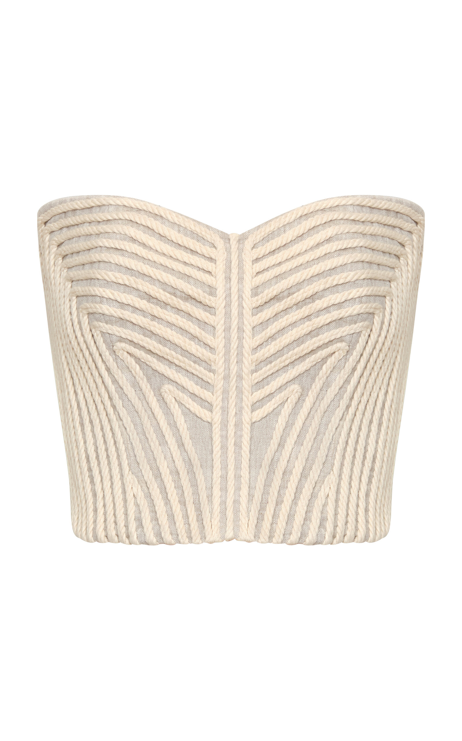 Andres Otalora Soñada Embroidered Linen Top In Brown