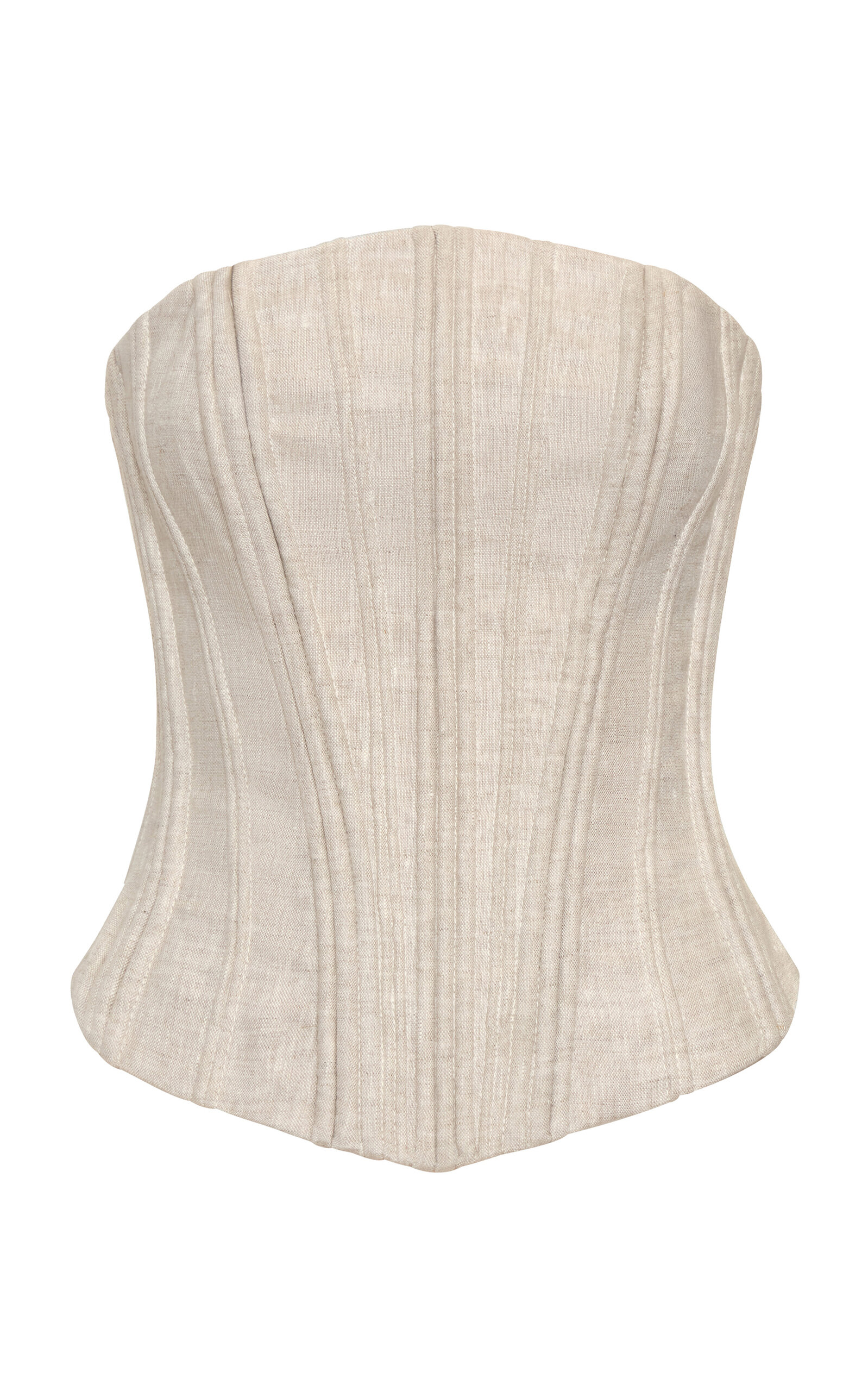Andres Otalora Te Miro Linen Corset Top - Taupe