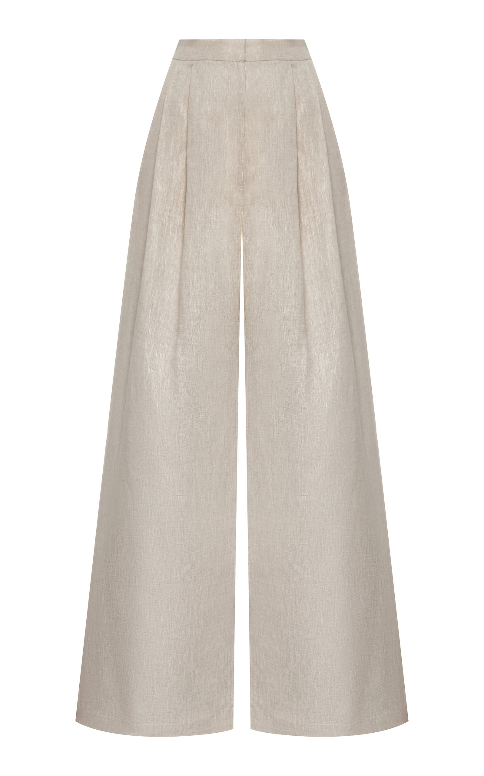 Andres Otalora Ama y Haz Wide-Leg Linen Pants - Taupe
