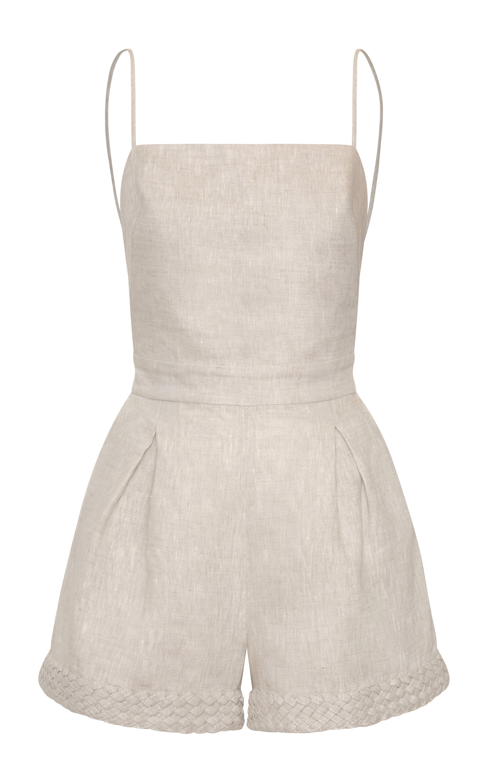 Andres Otalora Puertos Lejanos Embellished Linen Jumpsuit In Neutral