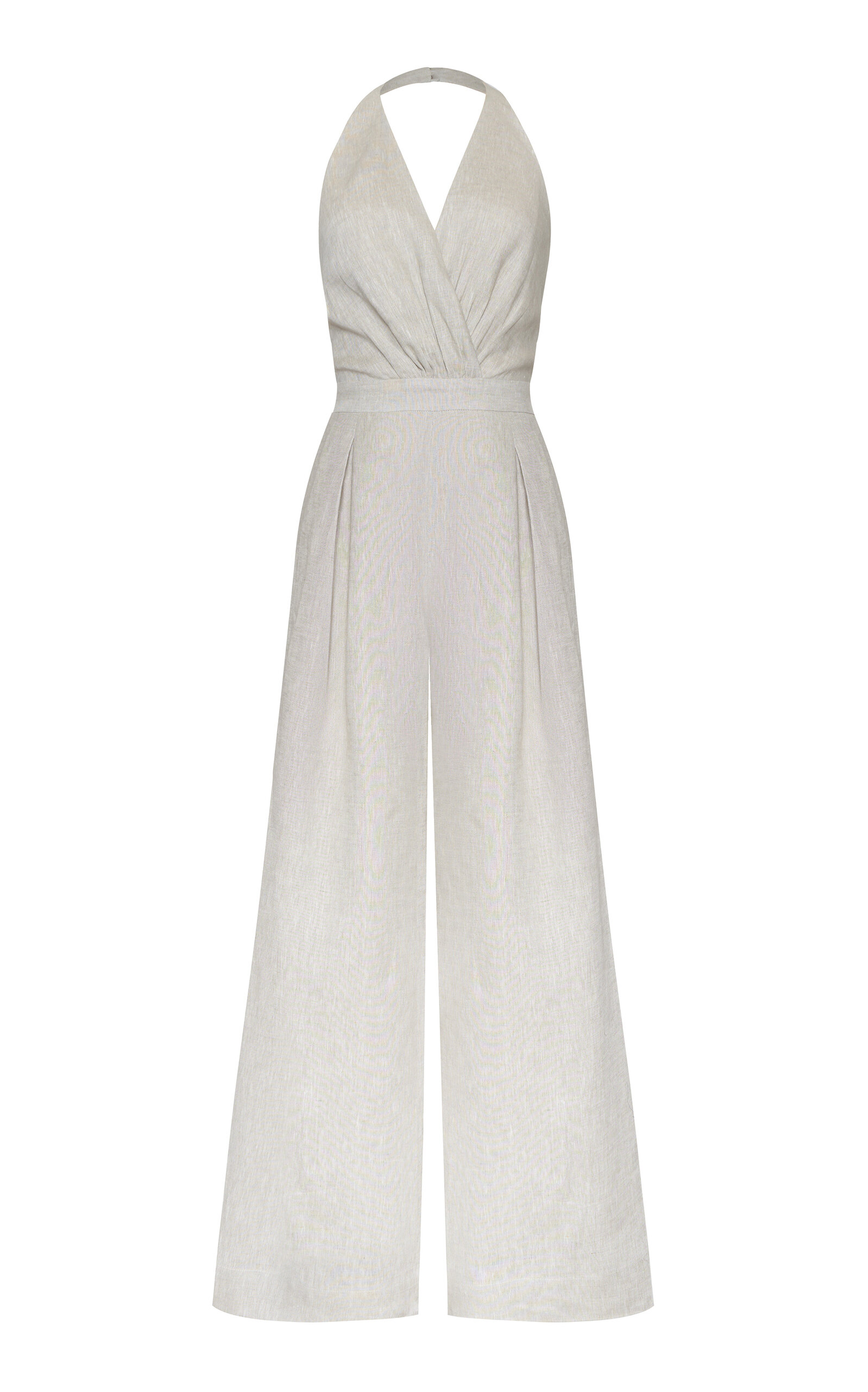 Andres Otalora Sueños De Ti Linen Belted Jumpsuit In White