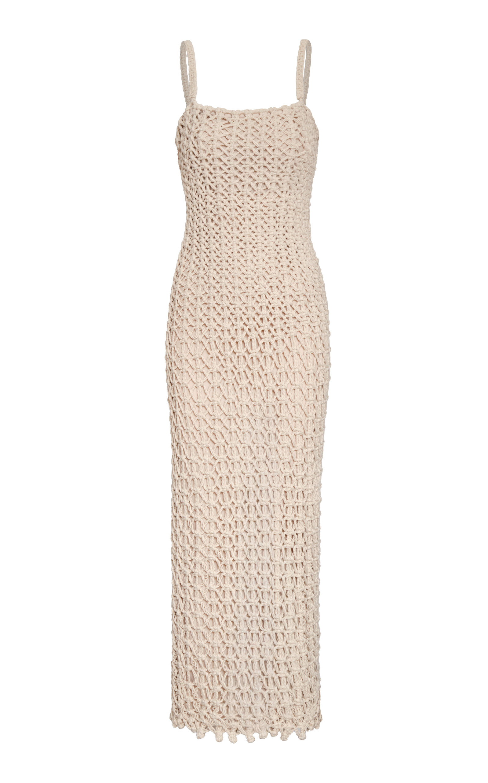 Andres Otalora Poesia Quieta Cotton-Macrame Maxi Dress