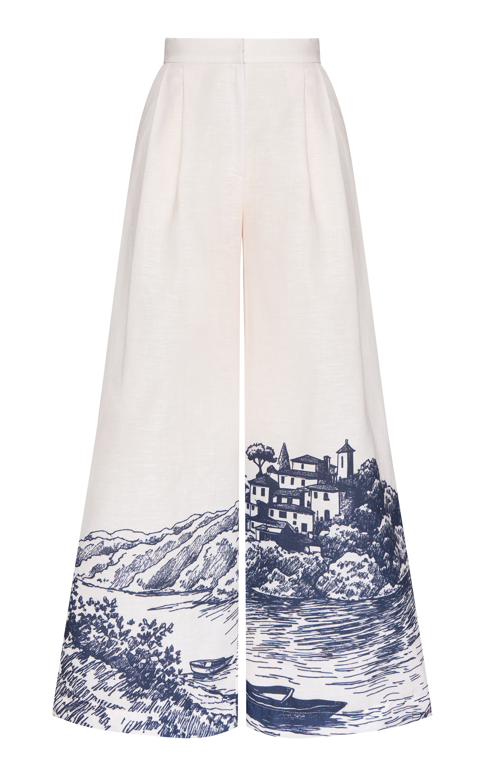 Andres Otalora Nuestro Verano Scenic-Motif Linen Pants - Print