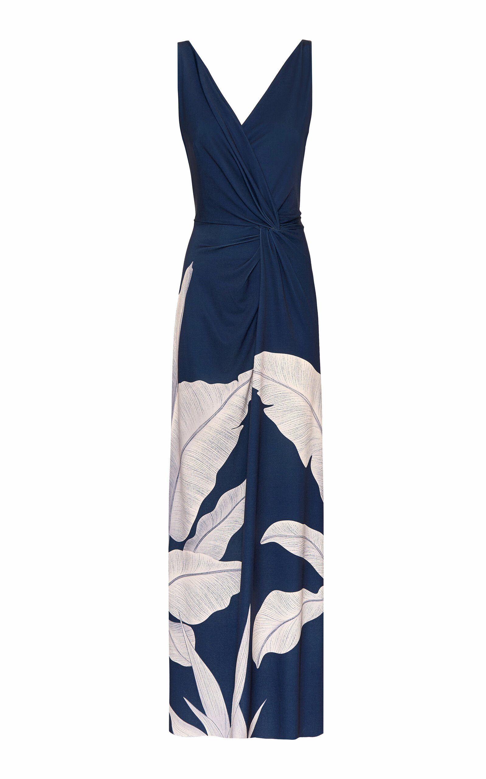 Andres Otalora Paradiso Floral Jersey Maxi Dress In Blue