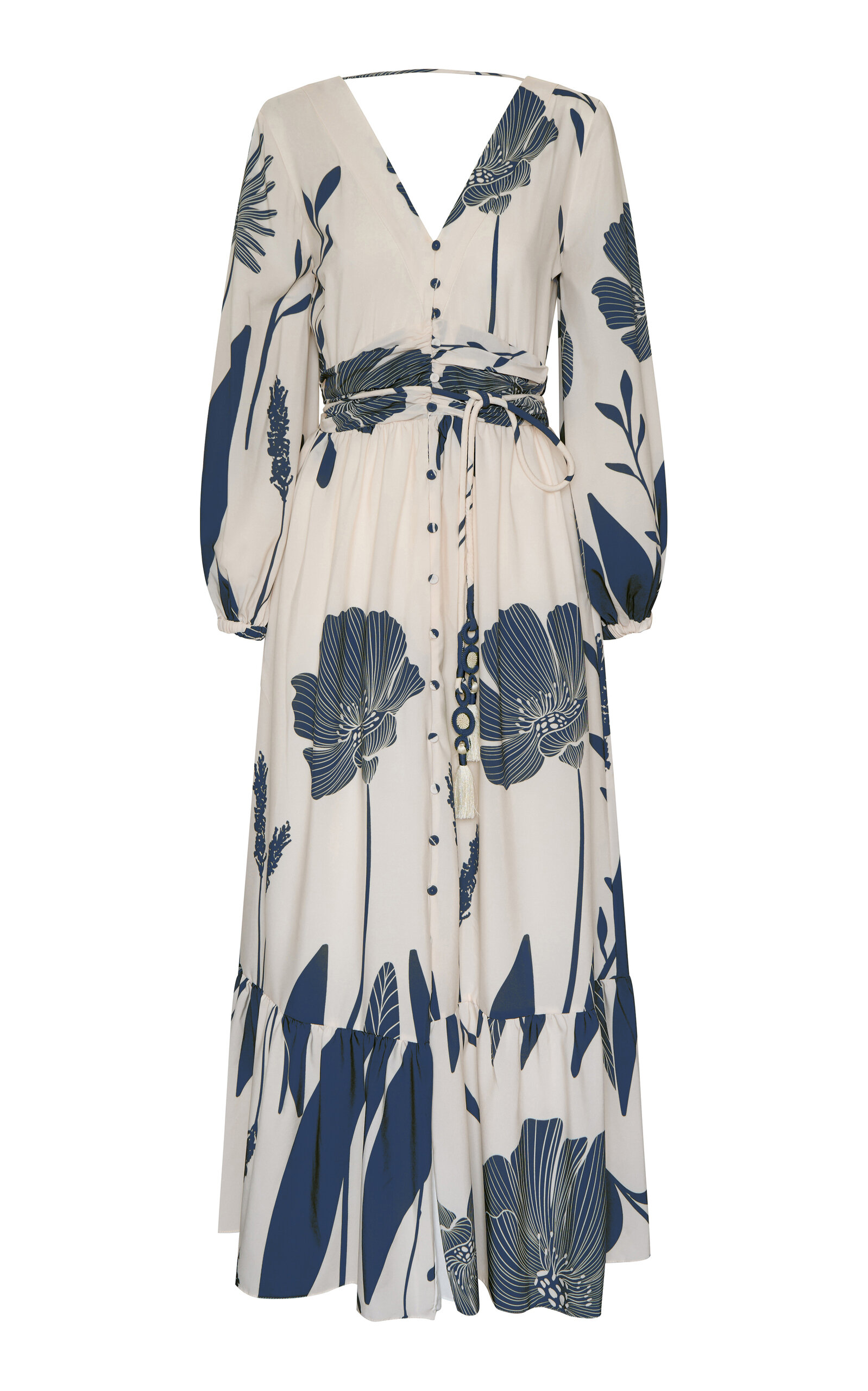Andres Otalora Encanto del Sur Floral Belted Maxi Dress - Print