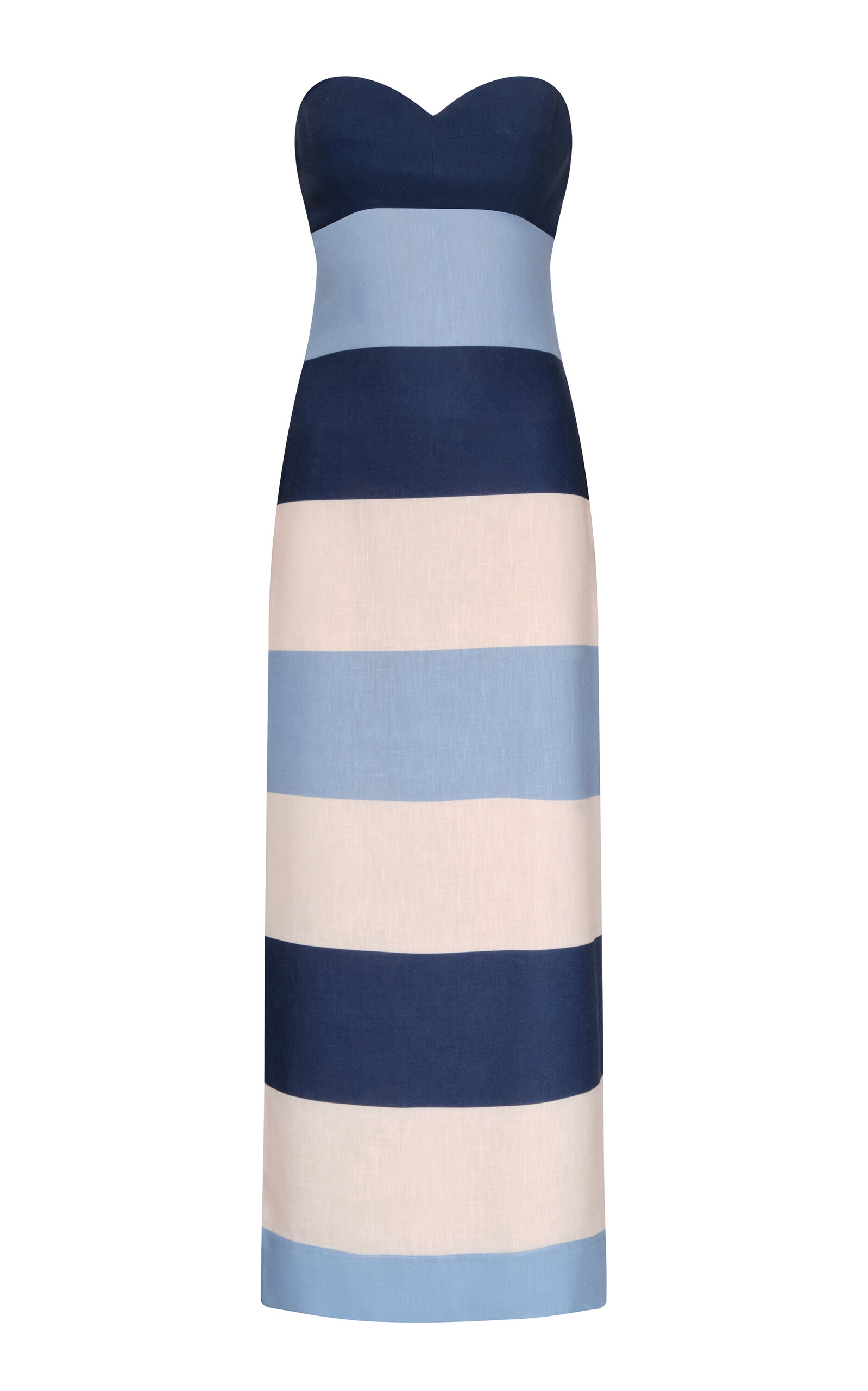 Andres Otalora Sono Veri Striped Linen Maxi Dress In Multi