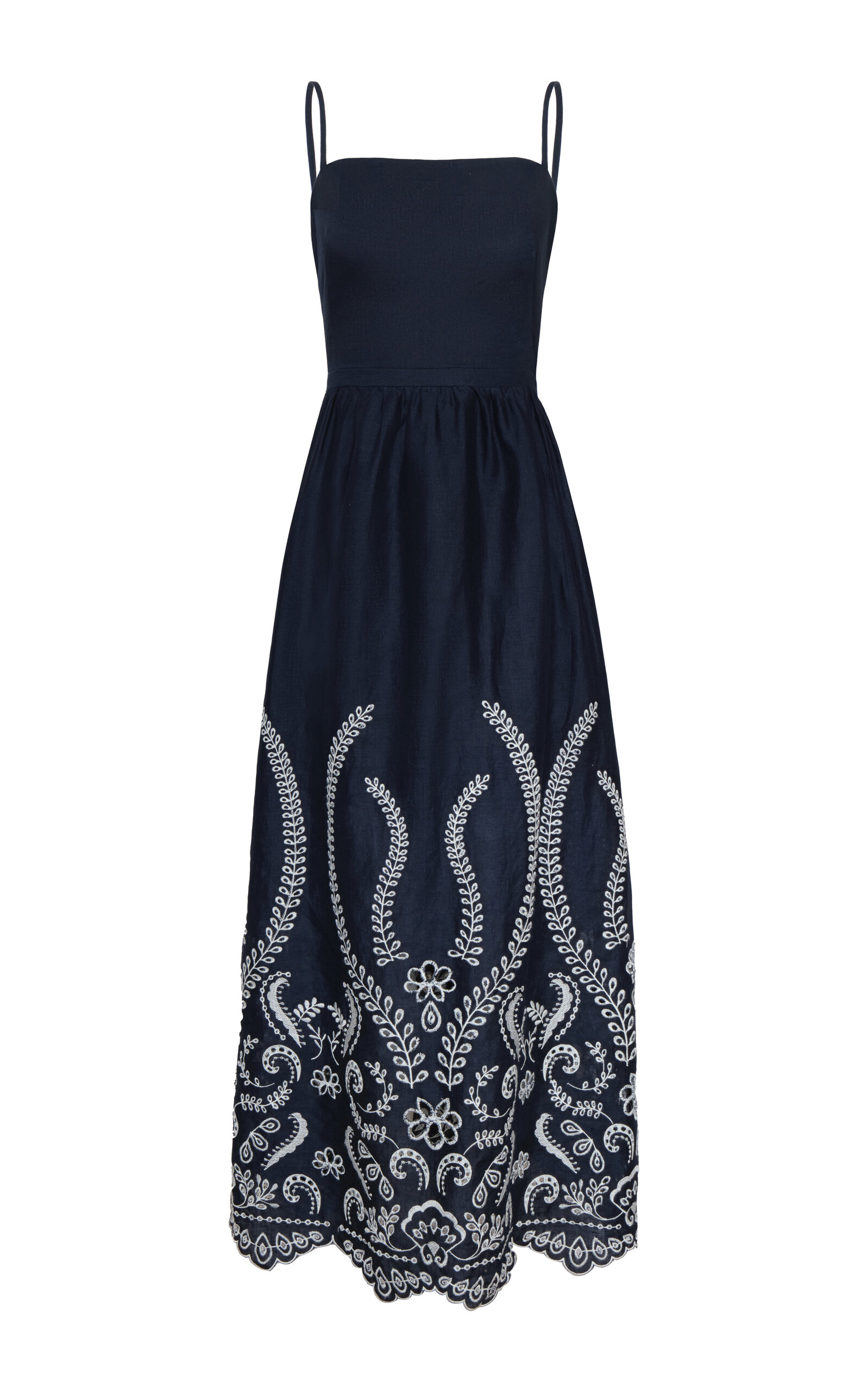 Andres Otalora Y tu Voz Belted Linen Maxi Dress - Navy