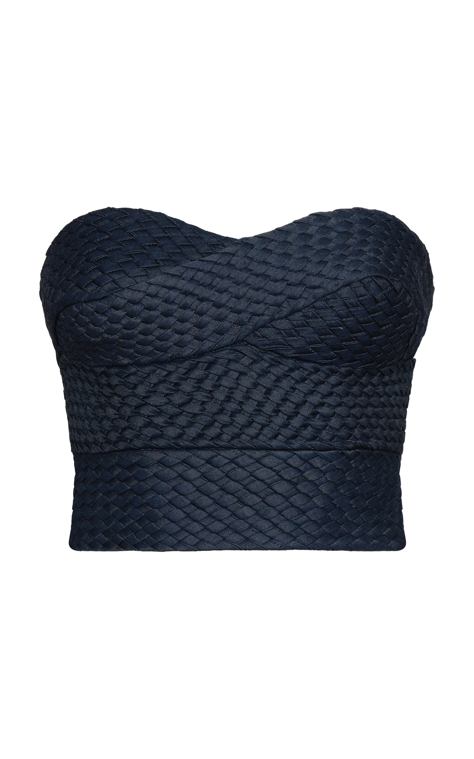 Andres Otalora Descubrirnos Strapless Tencel Top - Navy