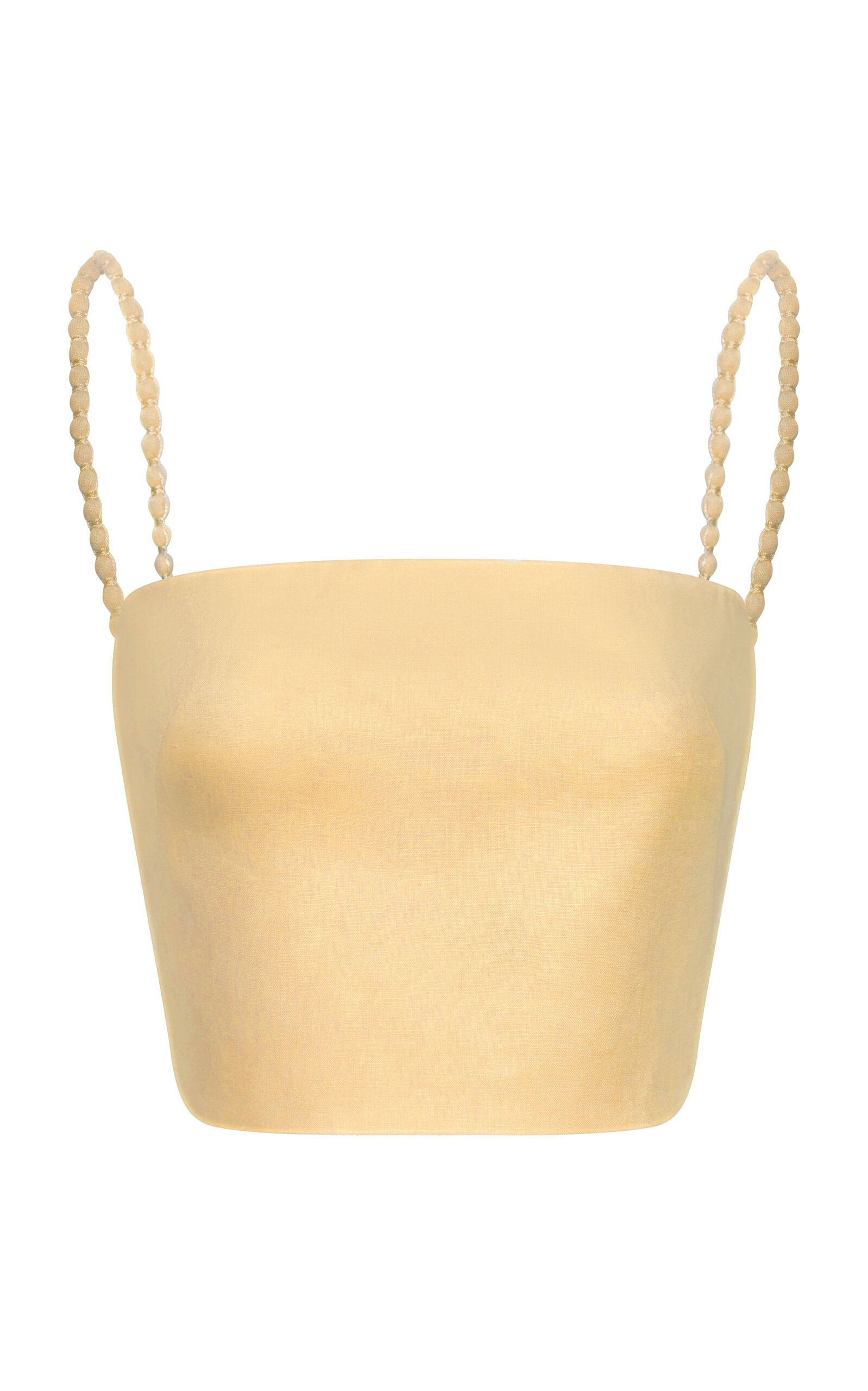 Andres Otalora Entenderemos Linen Cropped Top - Yellow