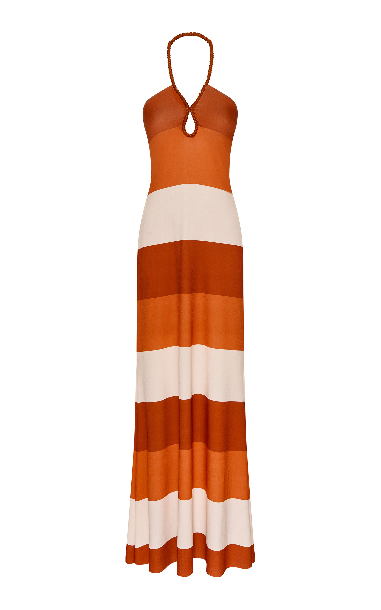 Andres Otalora Costa Jonica Striped Jersey Maxi Dress In Multi