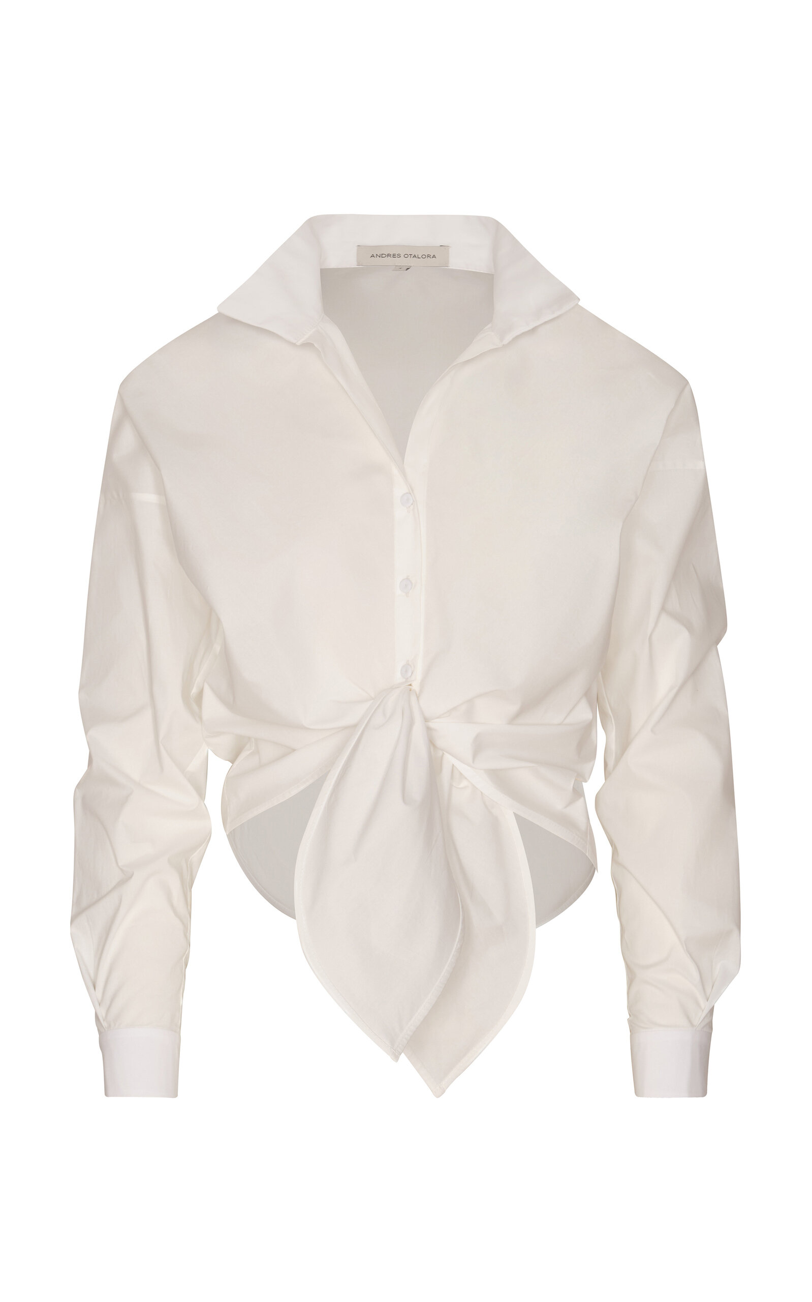 Andres Otalora Luz Envolvente Cotton Poplin Button-down In White