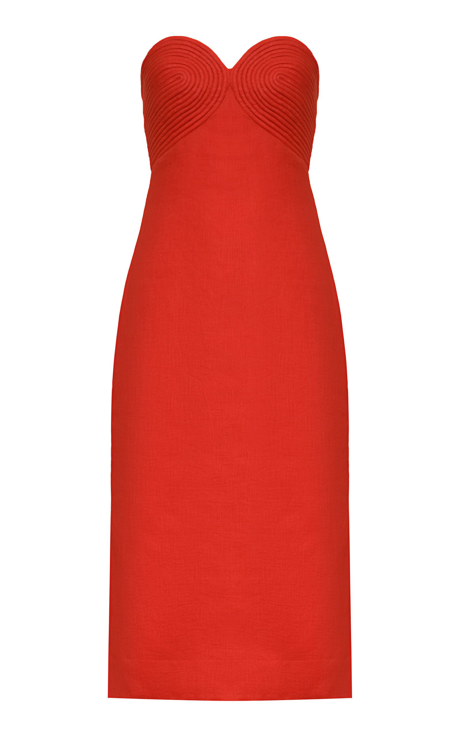 Andres Otalora De La Isla Linen Midi Dress In Red