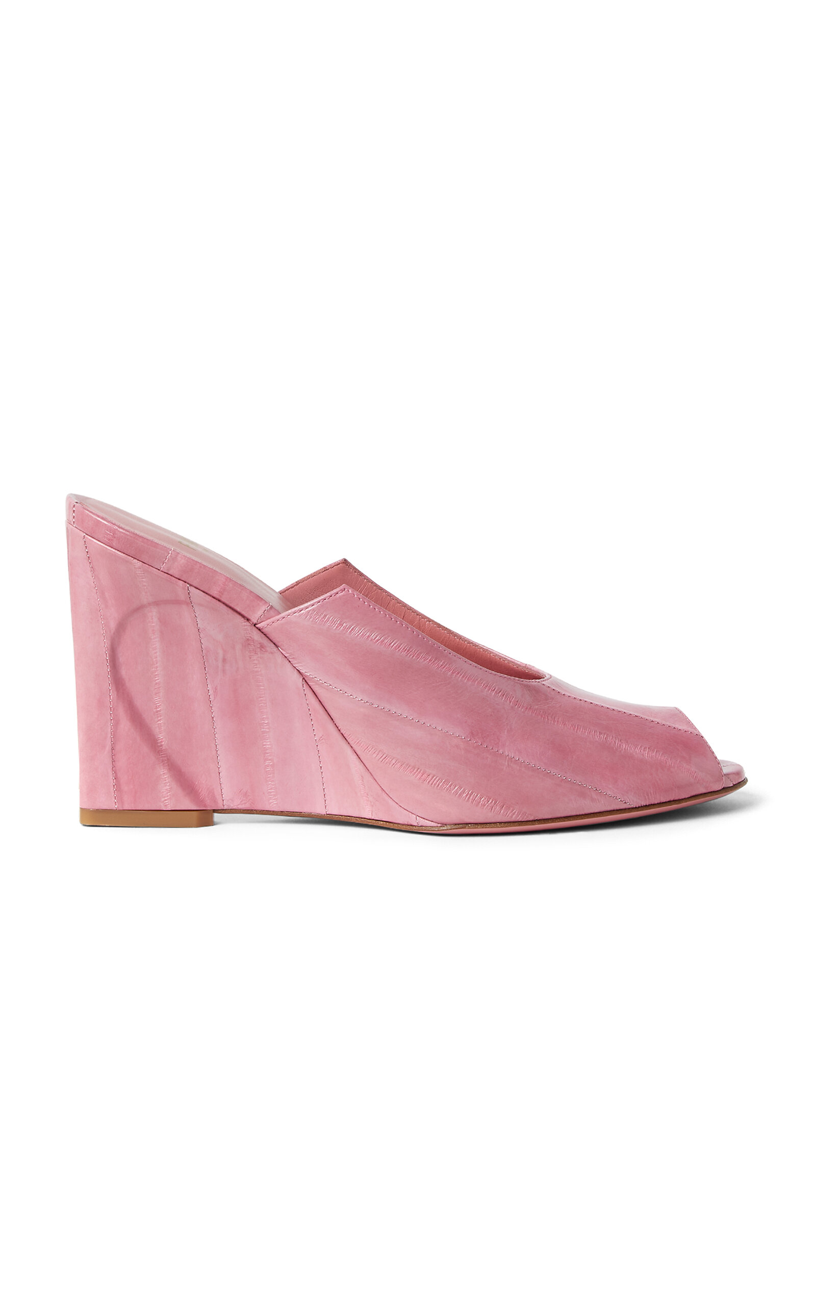 Fendi Leather Wedge Peep Toe Boots In Multi