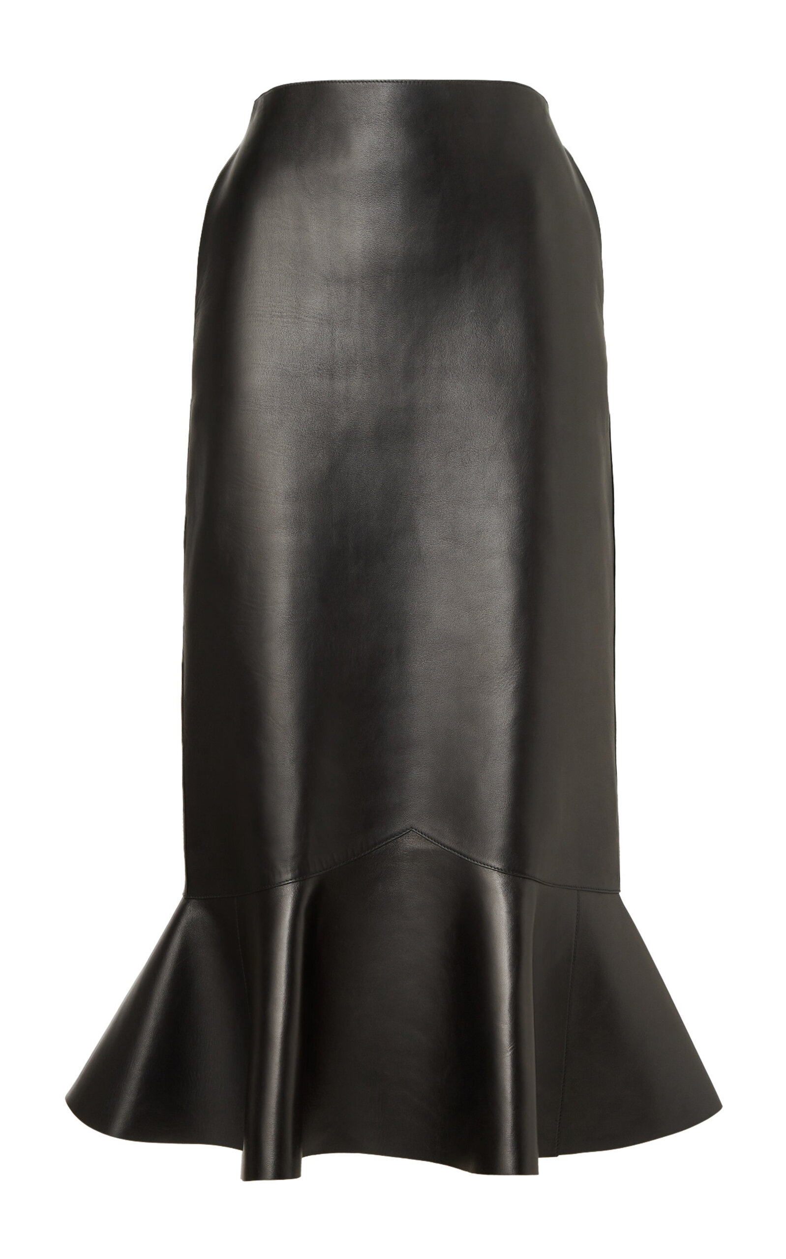 Fendi Leather Midi Skirt - Black