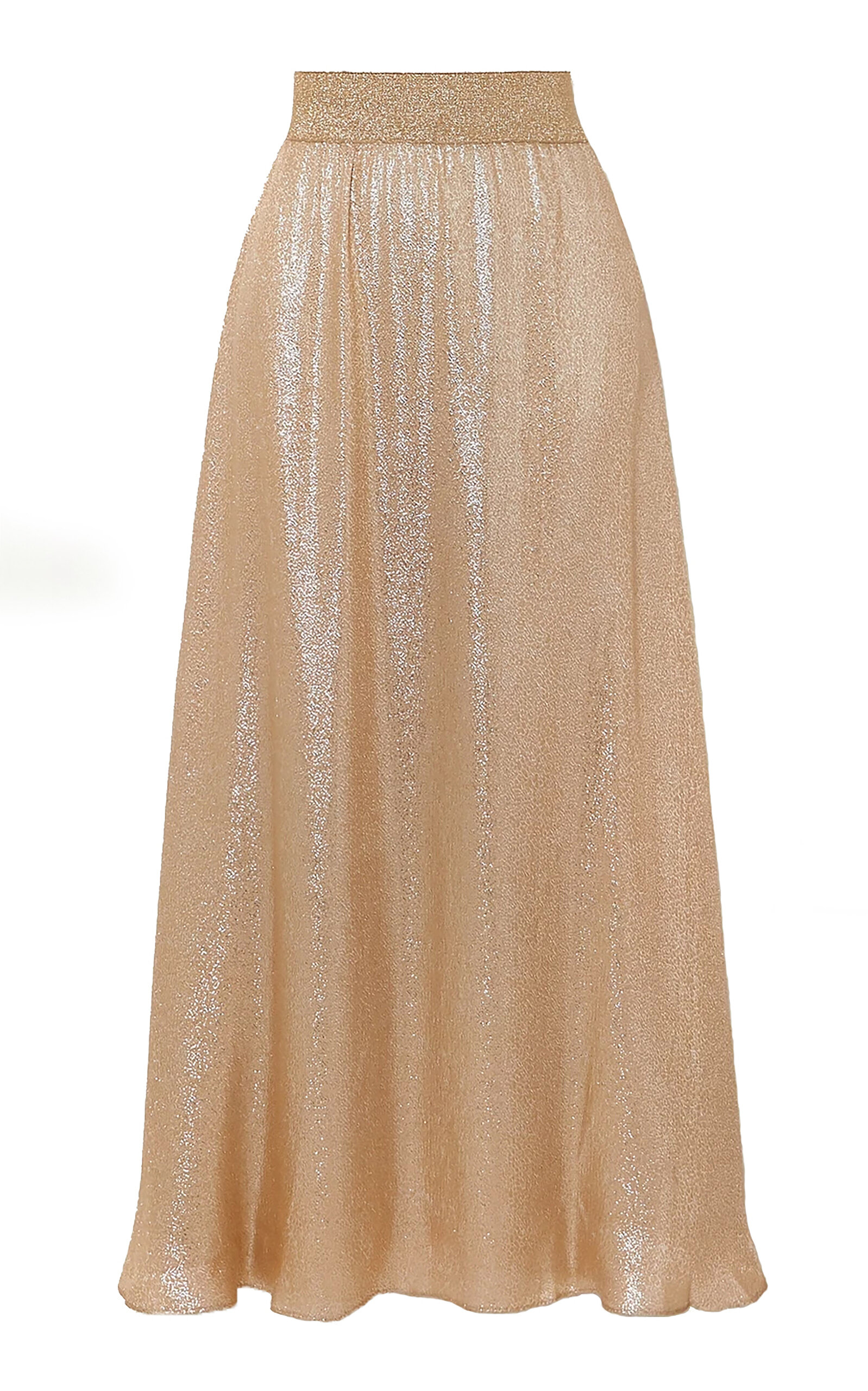Marie France Van Damme Bright Metallic Silk-Cotton Skirt