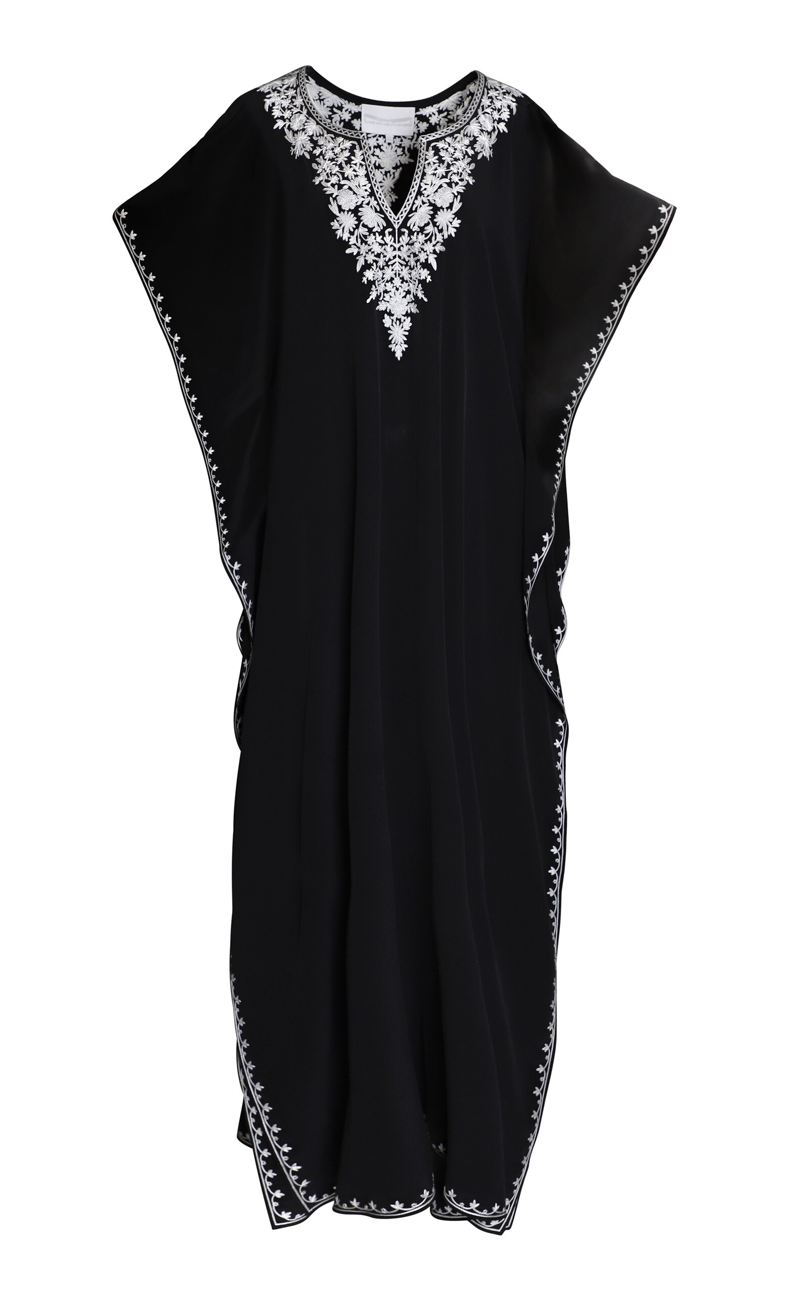 Marie France Van Damme Embroideried Silk Caftan