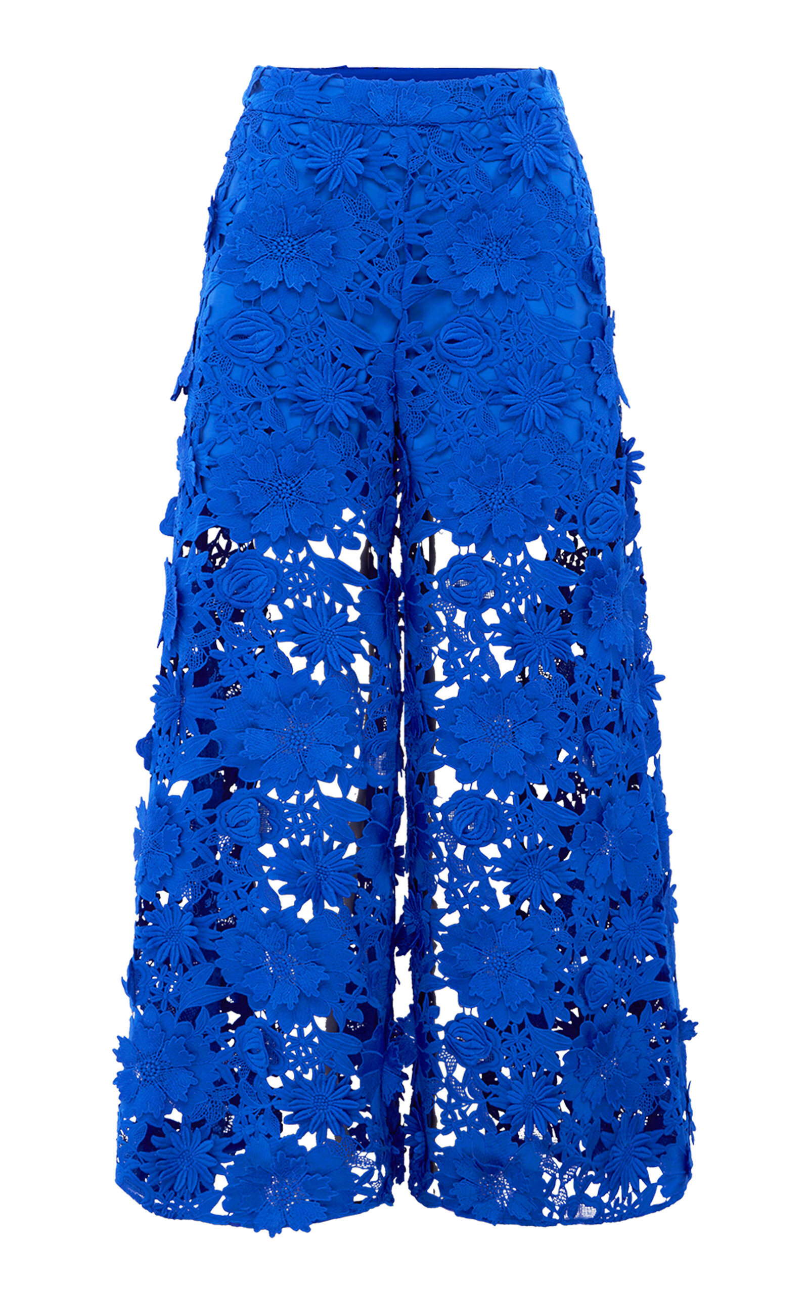 Leo Lin Candied Lace Wide-leg Pants In Blue