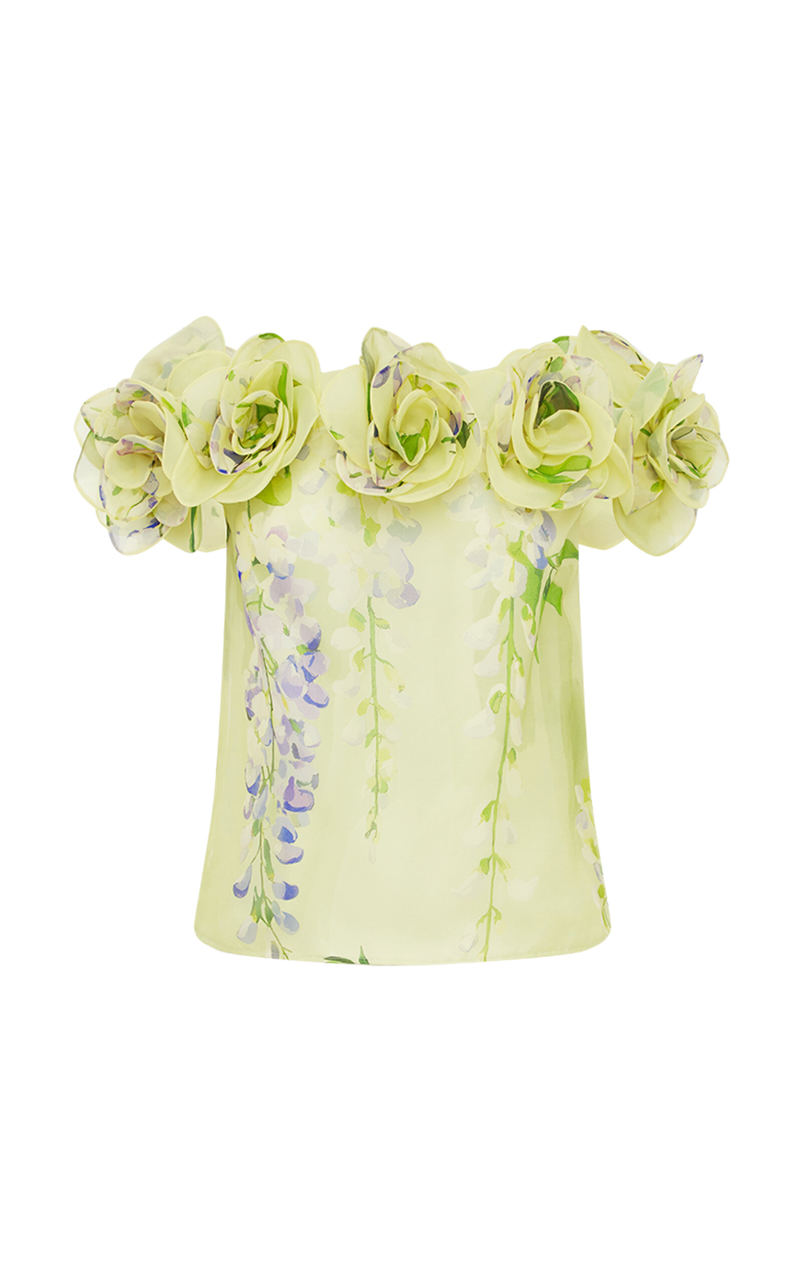 Leo Lin Mckayla Off-the-shoulder Silk Top In Yellow